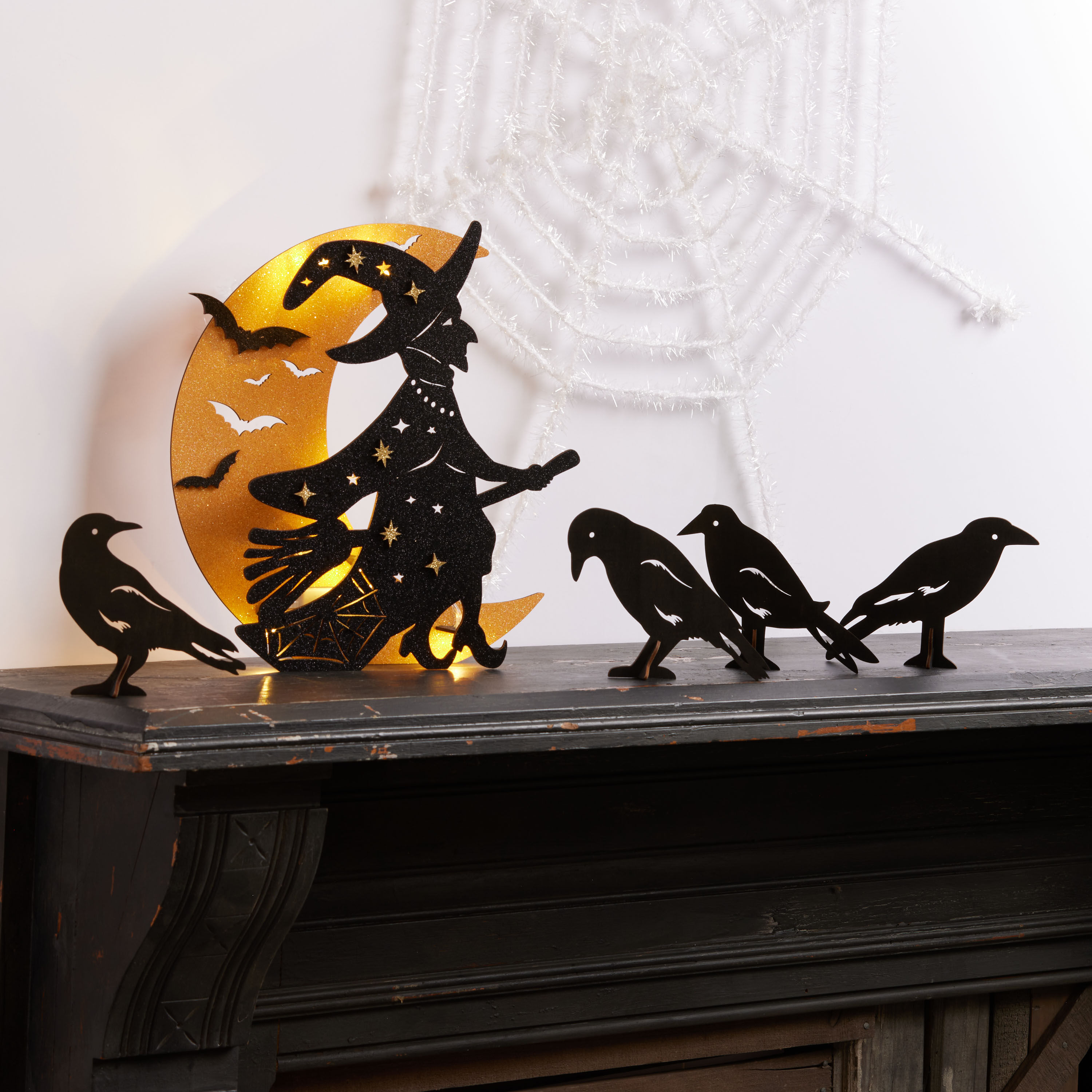 White Shimmering Spiderweb Decor image number 3