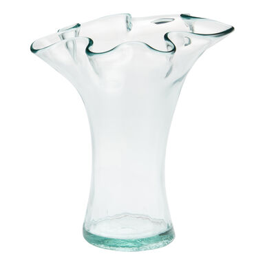 Clear Ruffle Glass Vase Clear Ruffle Glass Vase