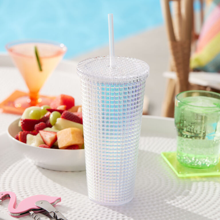Disco Ball Double Wall Cup With Straw - World Market