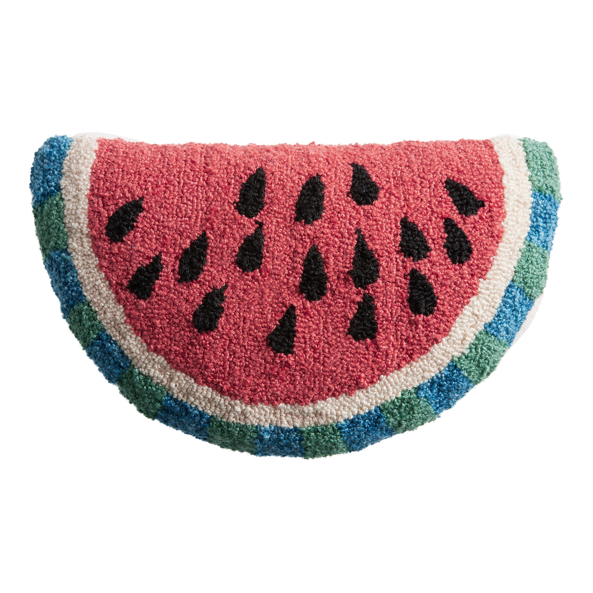 Coral Watermelon Shaped Indoor Outdoor Throw Pillow