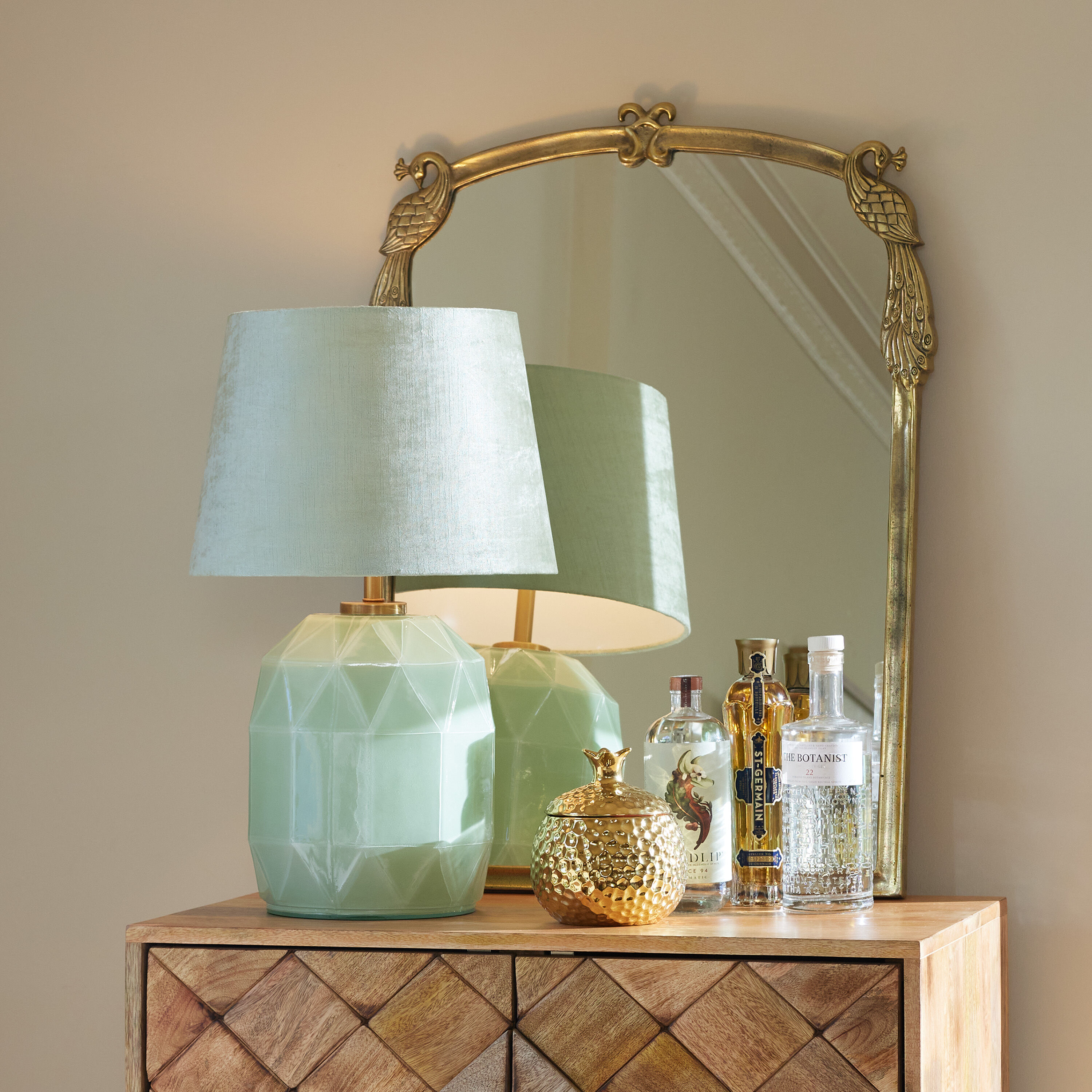 World market green lamp top