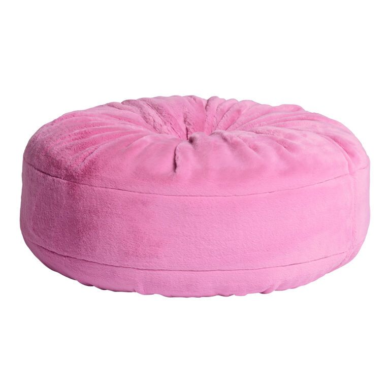 Round Fuzzy Plush Button Tufted Floor Cushion image number 3