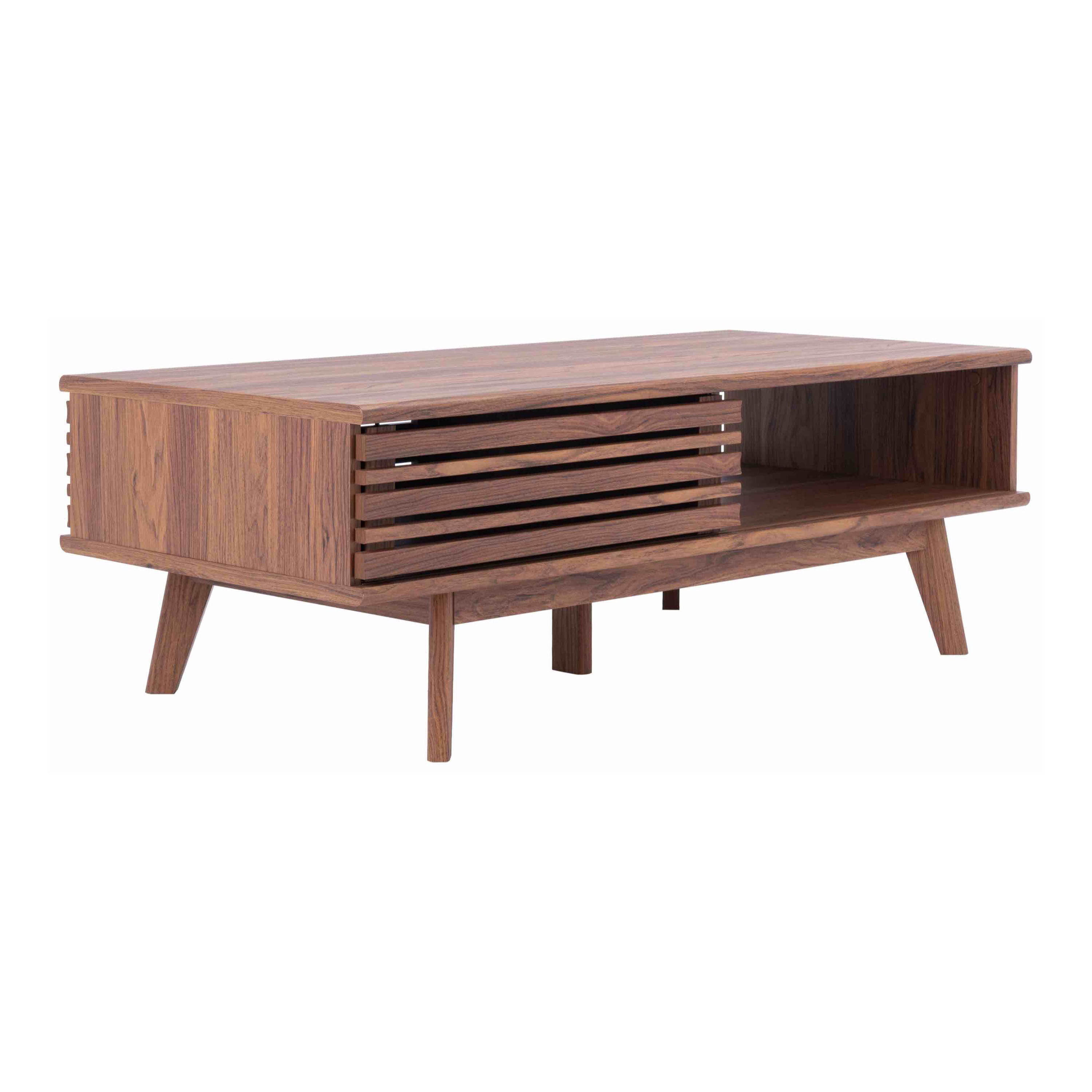 Pam Rubber Wood Mid Century Coffee Table With Storage World Market