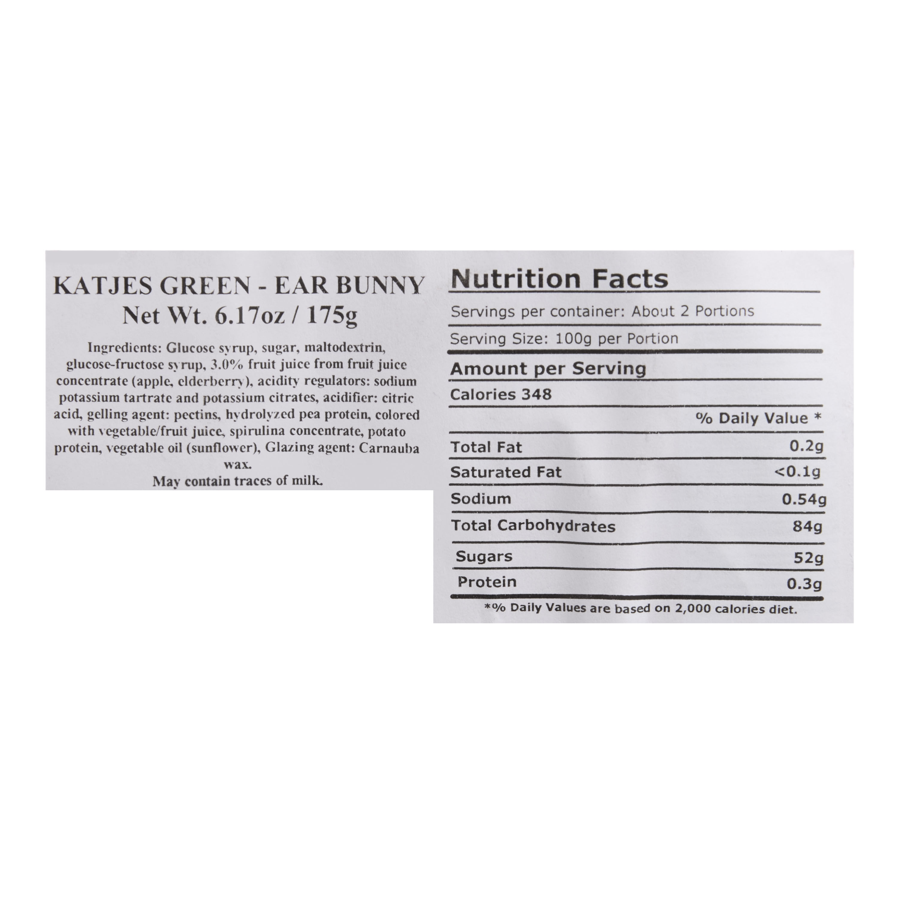 Katjes Grun-Ohr Hase Green Eared Bunny Gummy Candy image number 1