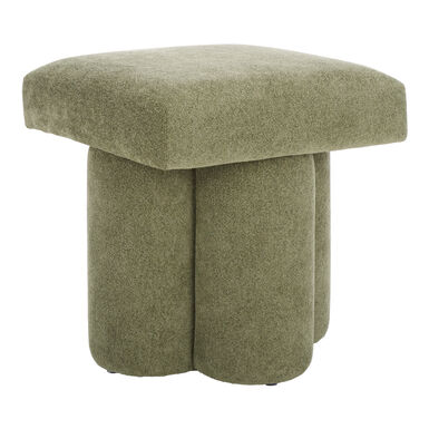 Waverly Moss Green Linen Pillar Leg Upholstered Ottoman Waverly Moss Green Linen Pillar Leg Upholstered Ottoman