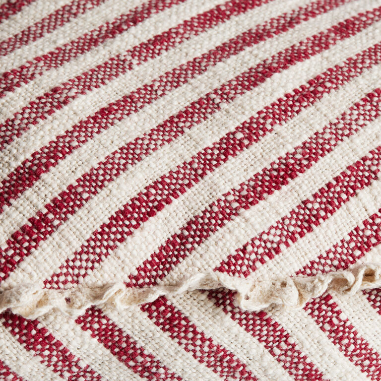 Red And Ivory Stripes Throw Pillow Red And Ivory Stripes Throw Pillow