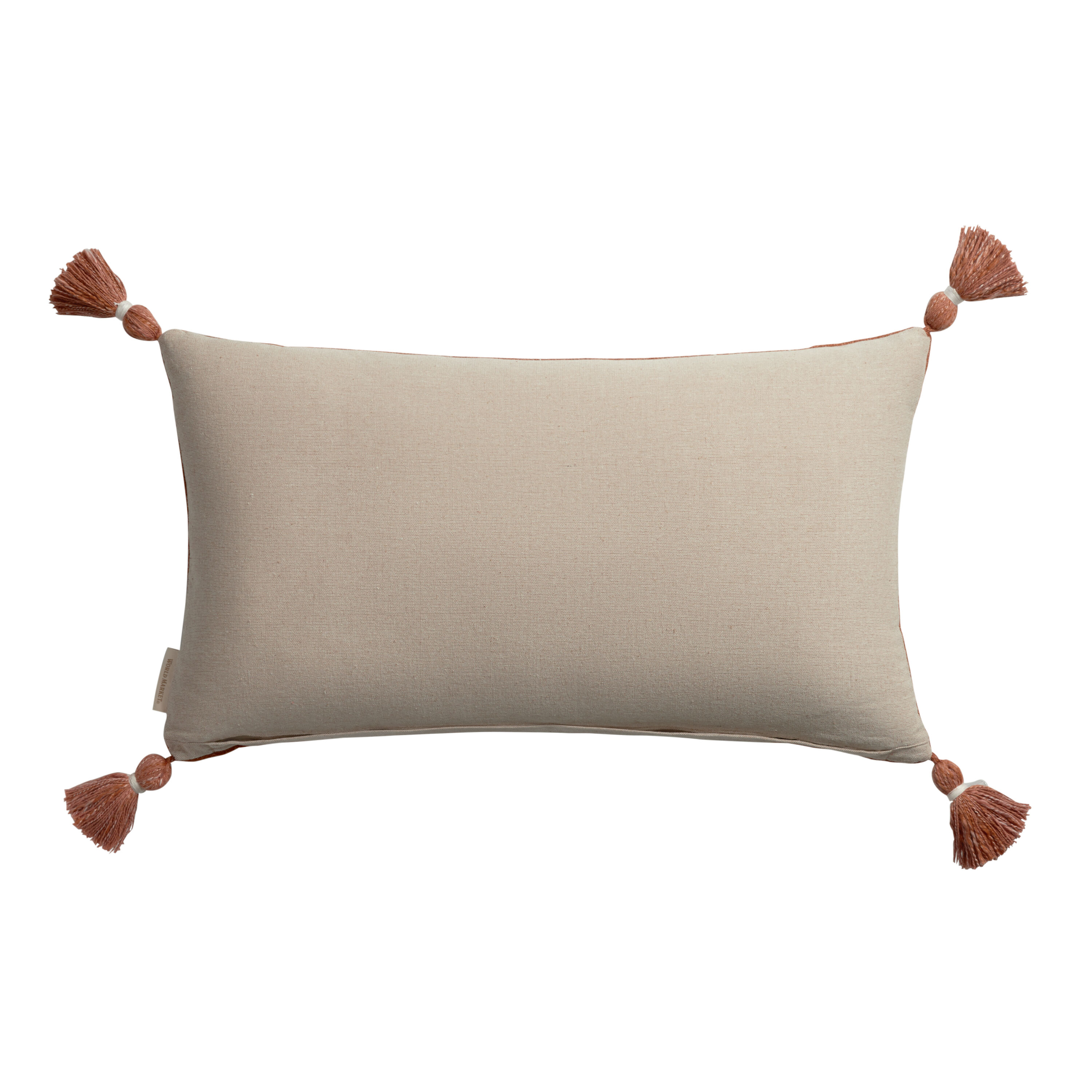 Rust and Ivory Kantha Diamond Lumbar Pillow World Market