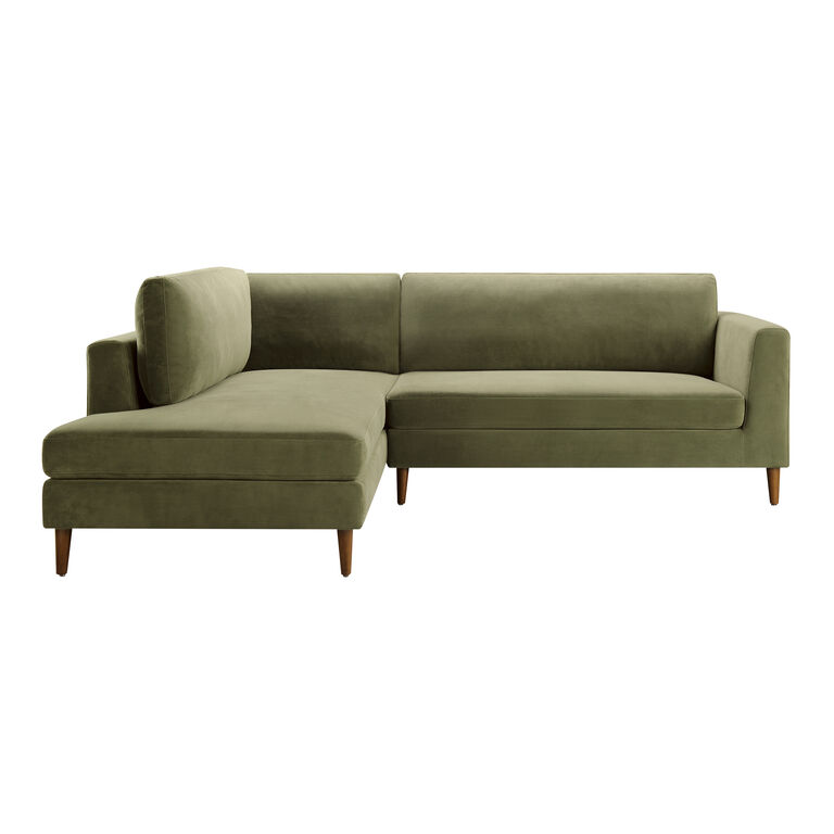Camile Velvet Left Facing Sectional Sofa image number 2