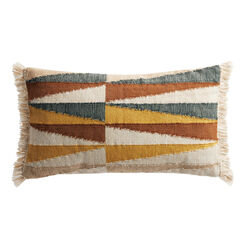 Multicolor Kilim Triangles Indoor Outdoor Lumbar Pillow