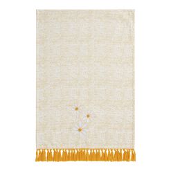 Mustard And White Daisy Speckled Terry Hand Towel