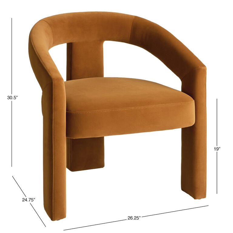 Eros Velvet Curved Upholstered Dining Armchair Set of 2 image number 6