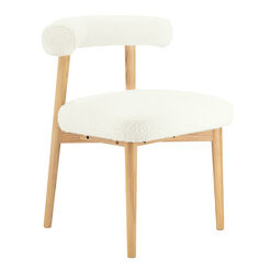 Orion Boucle and Wood Split Back Upholstered Dining Chair