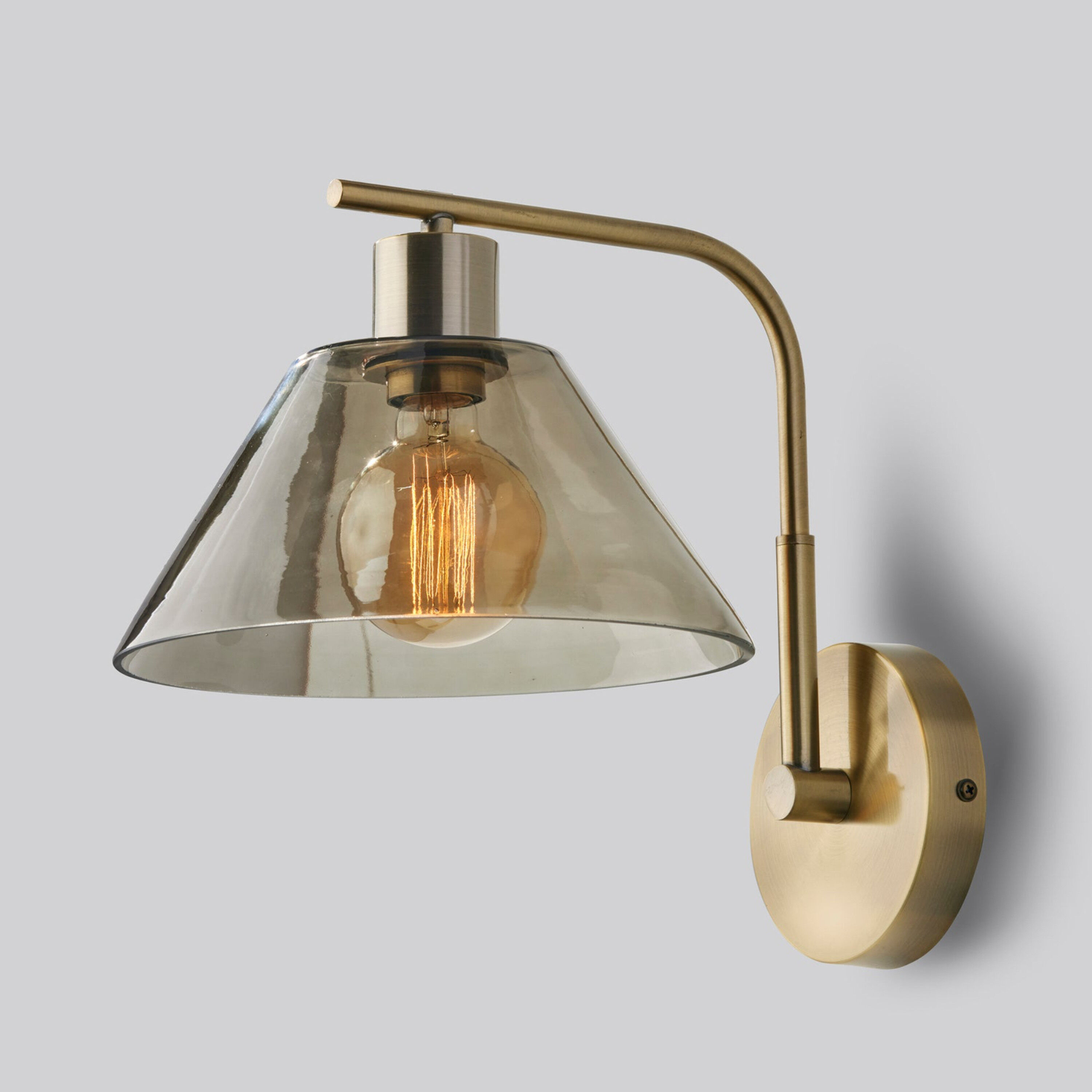 Smoked sales glass sconce