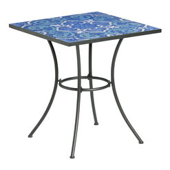 Cadiz Square Blue Mosaic Medallion Outdoor Bistro Table