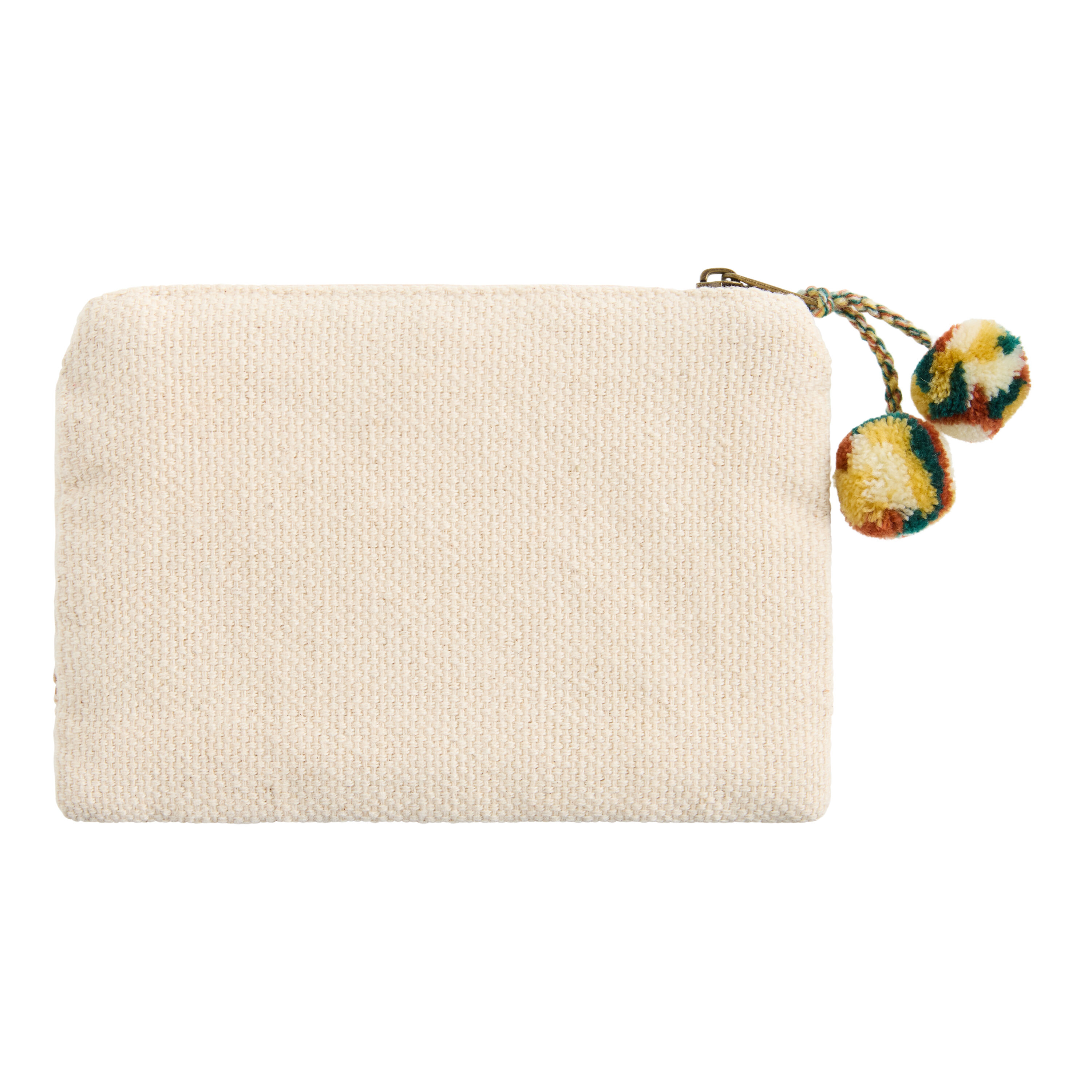 Multicolor Retro Floral Embroidered Zip Pouch image number 1