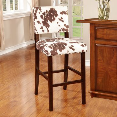 Udder Madness Faux Cowhide Upholstered Barstool Udder Madness Faux Cowhide Upholstered Barstool