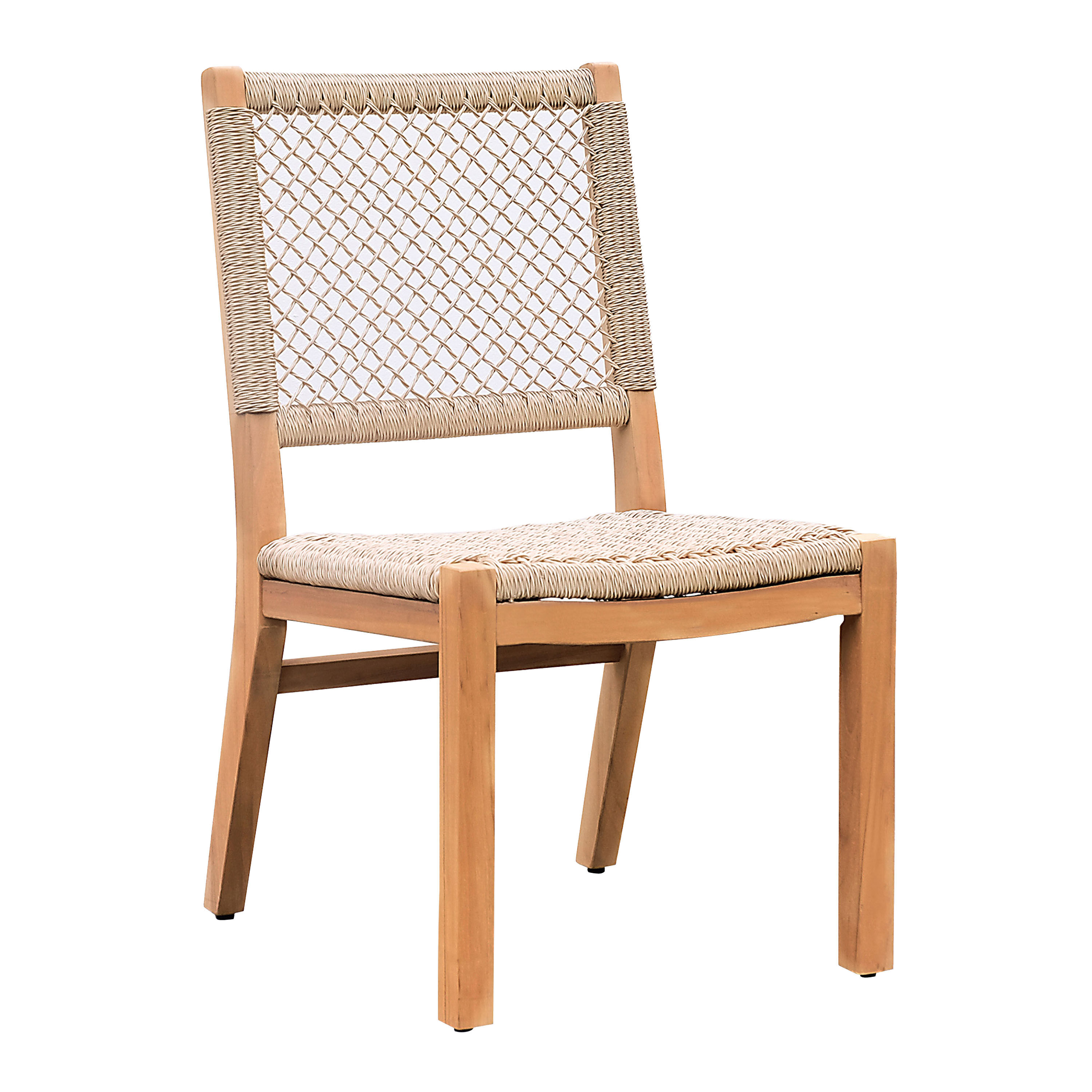 Kiva Teak Wood and Faux Rattan Dining Chair 2 Piece Set image number 0