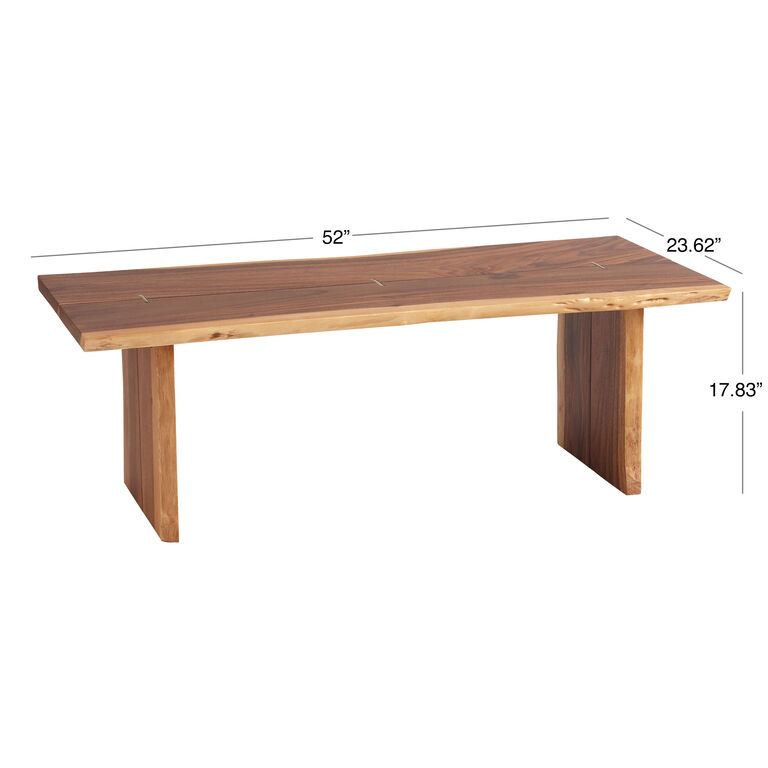 Sansur Rustic Pecan Live Edge Wood Coffee Table image number 6