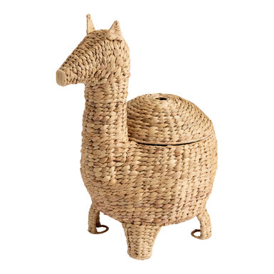 Natural Water Hyacinth Llama Shaped Basket with Lid Natural Water Hyacinth Llama Shaped Basket with Lid