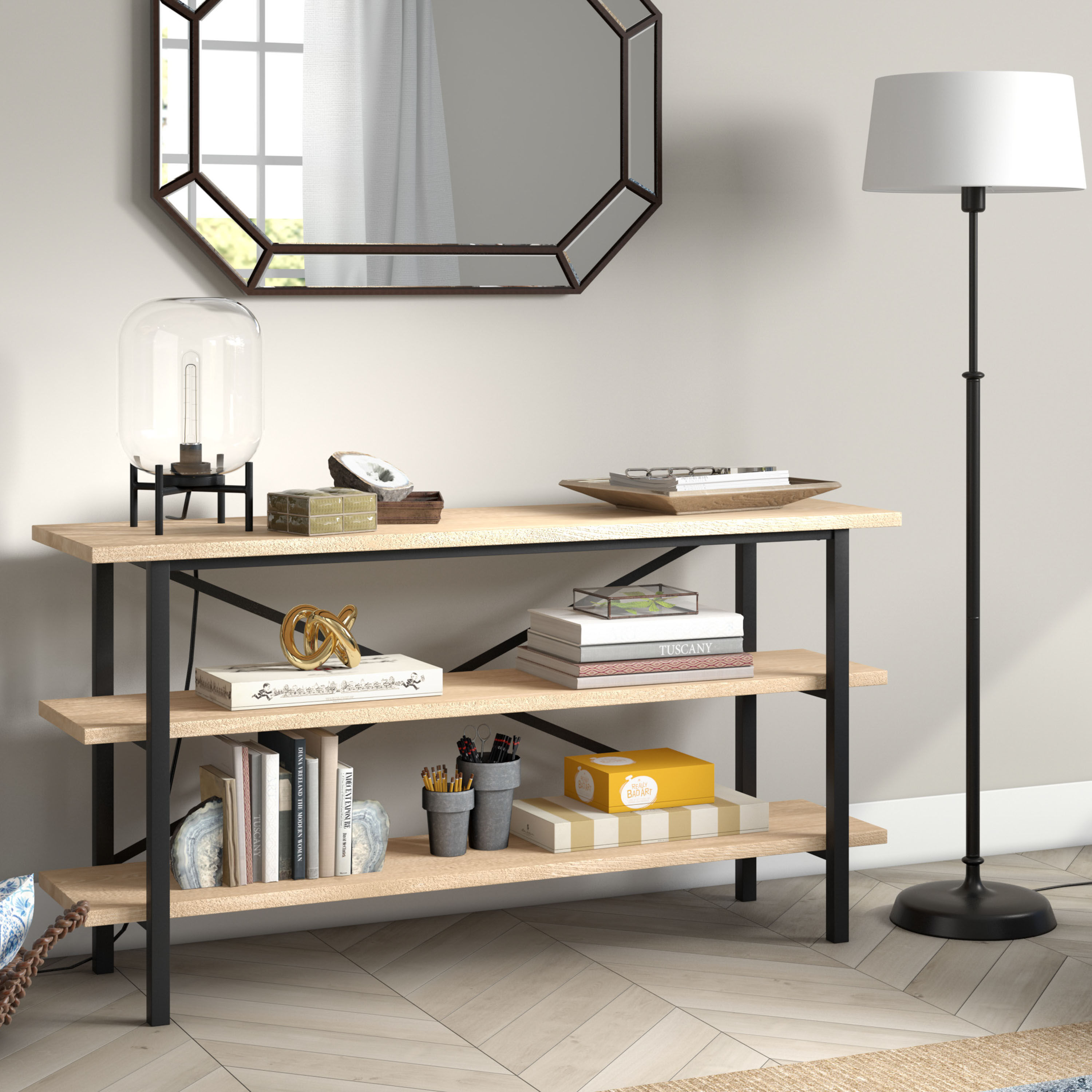 Kari Clear Glass Cylinder and Metal Accent Lamp image number 3