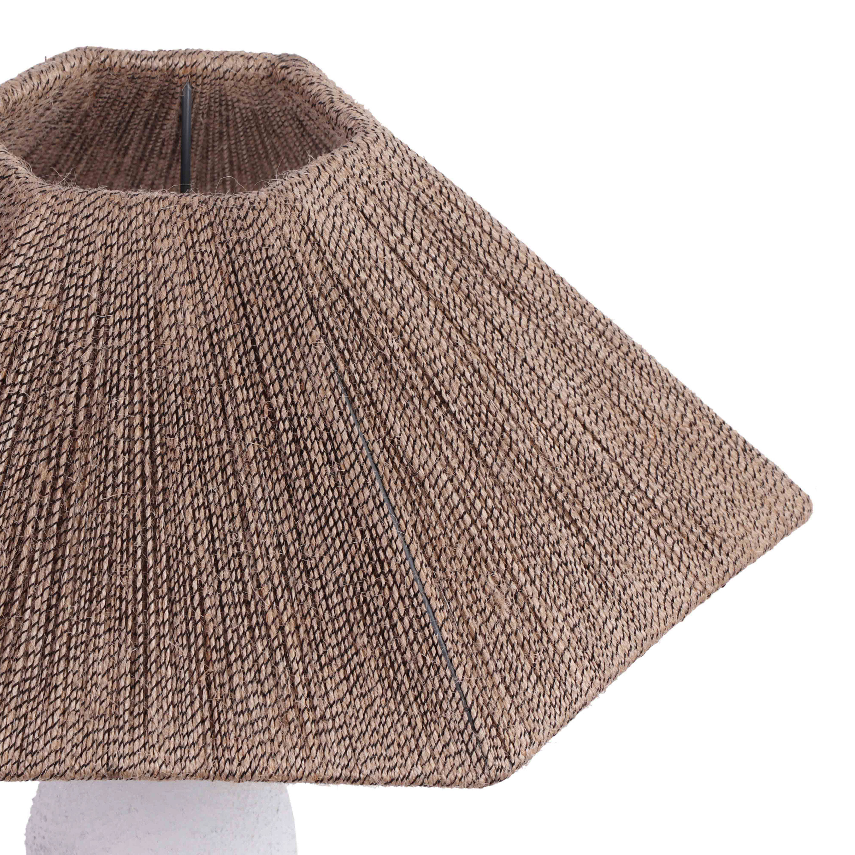 Oliver White Iron and Jute Rope Empire Shade Table Lamp image number 3