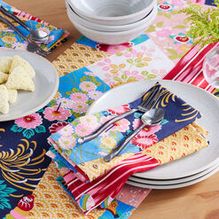 Multicolor Patchwork Floral Geo Table Linen Collection