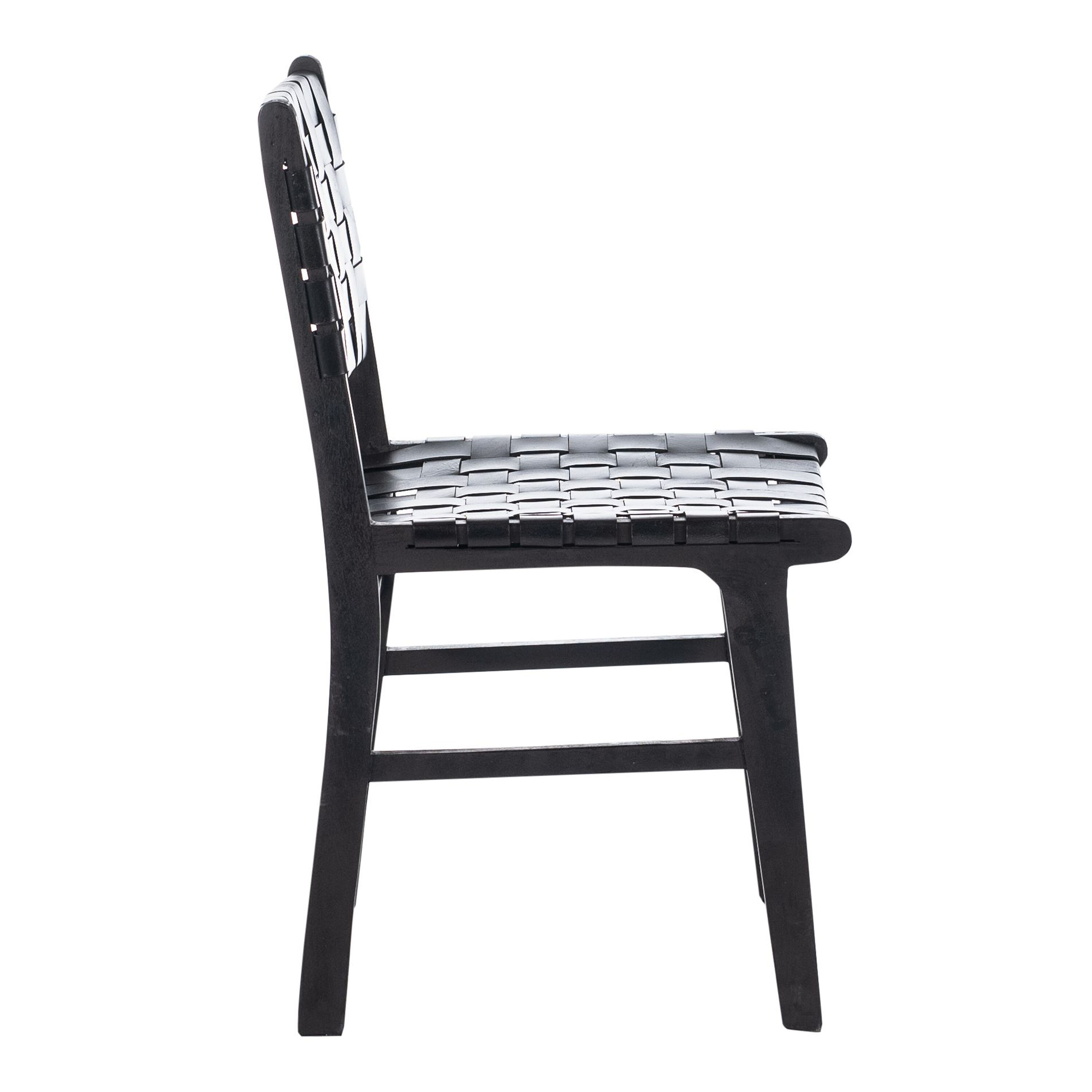 Black leather cheap strap chair