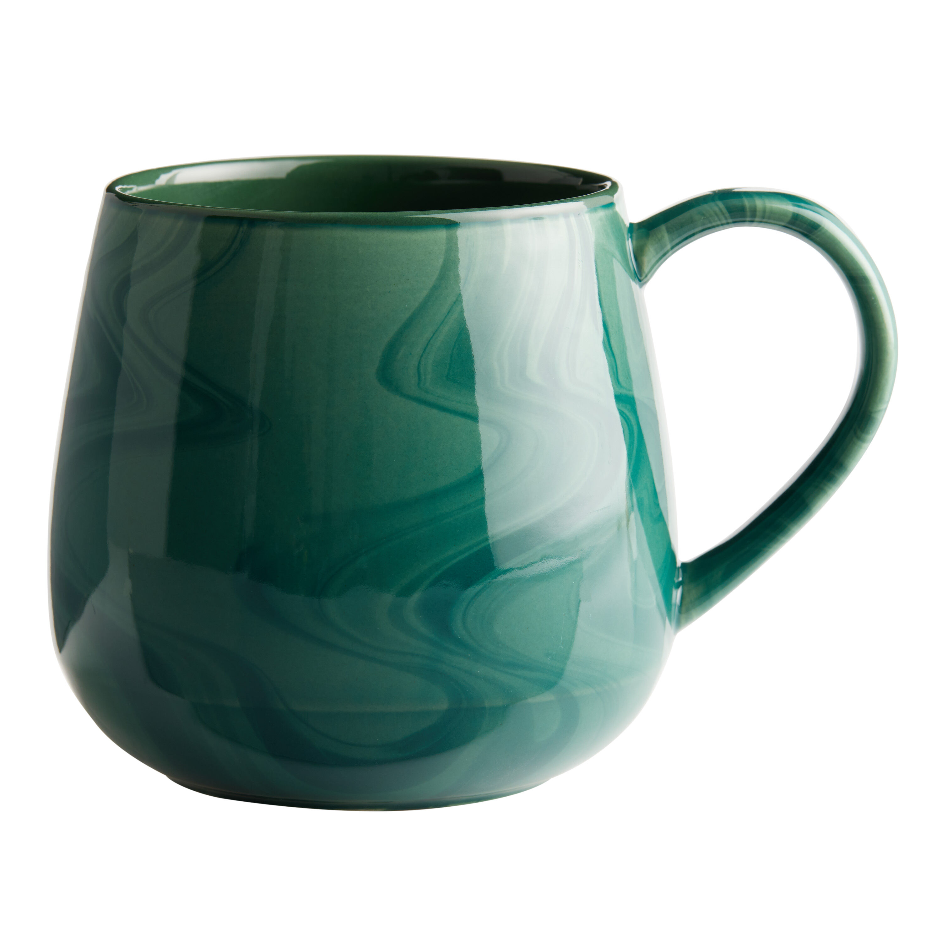 Green Marbled Ceramic Mug image number 0
