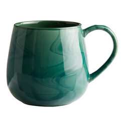 Green Marbled Ceramic Mug