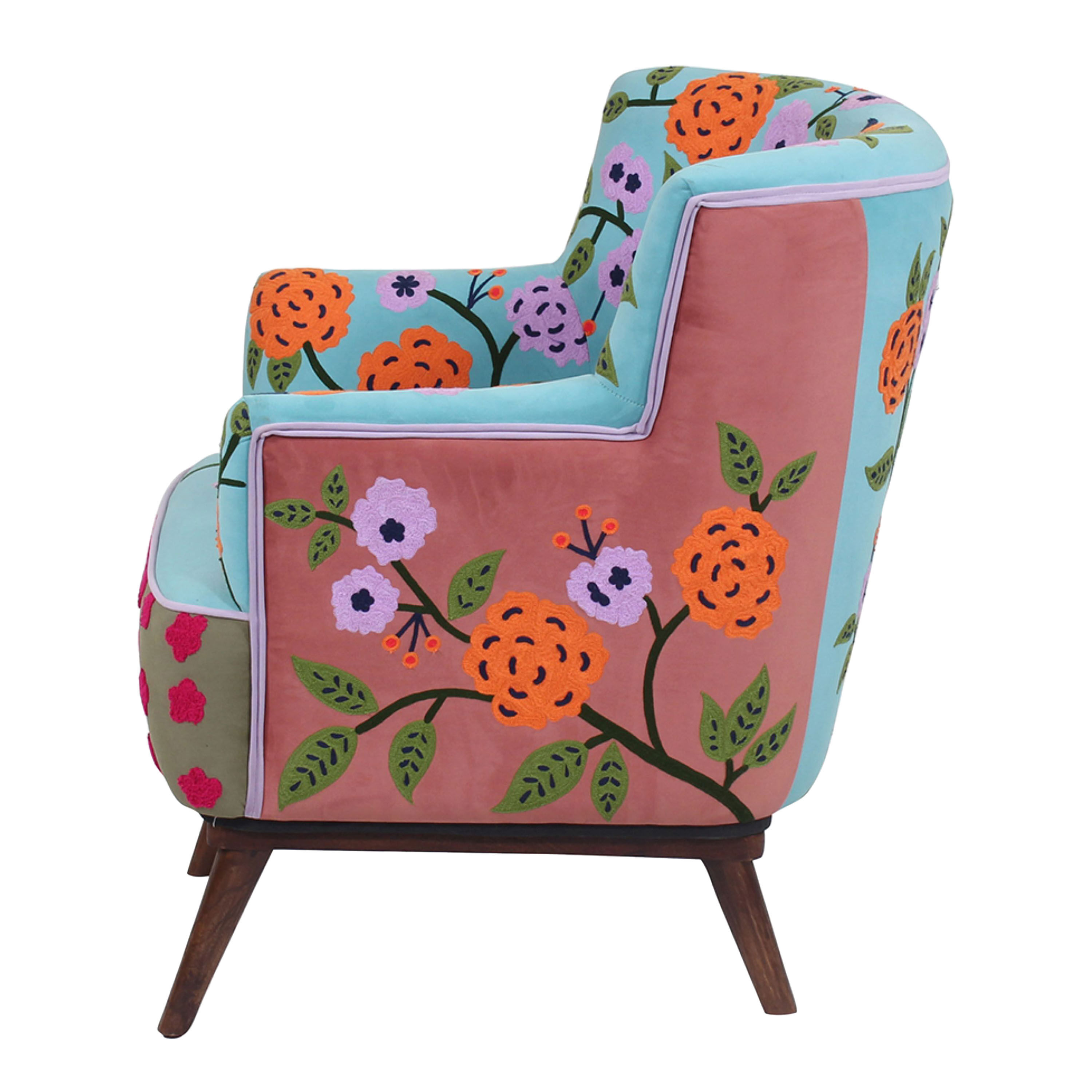 Florence Multicolor Floral Embroidered Upholstered Chair World Market