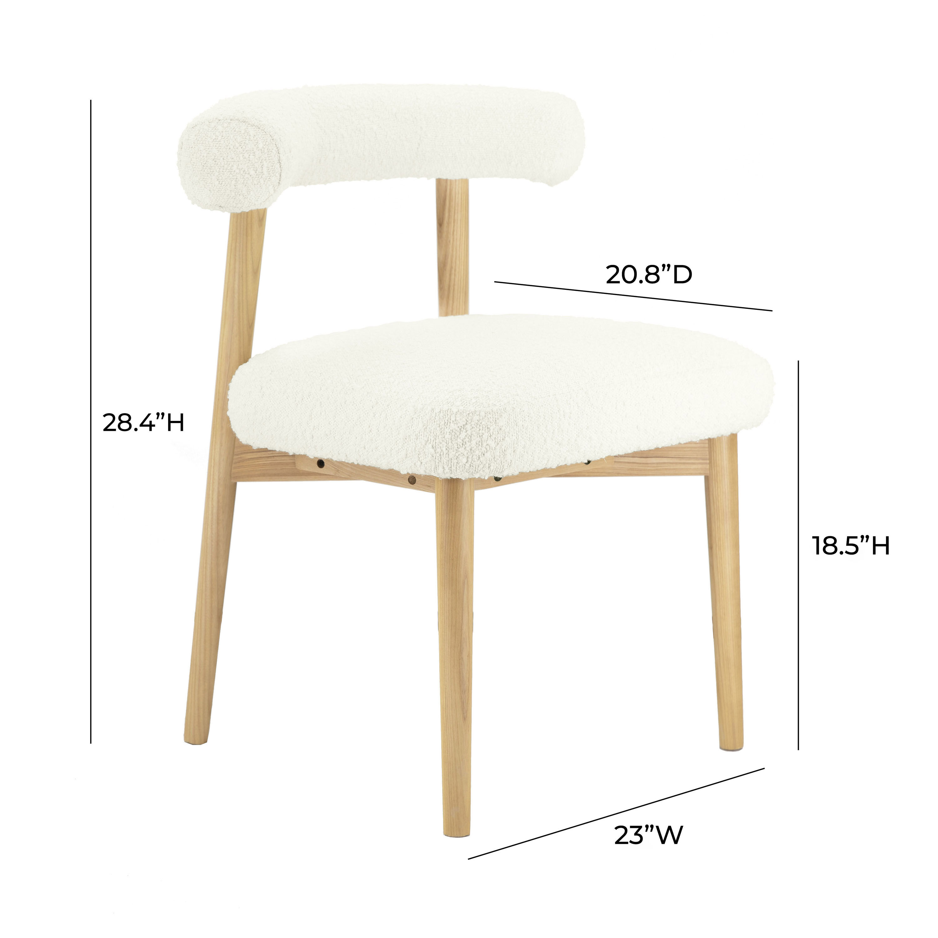 Brie solid wood upholstered dining chair sale