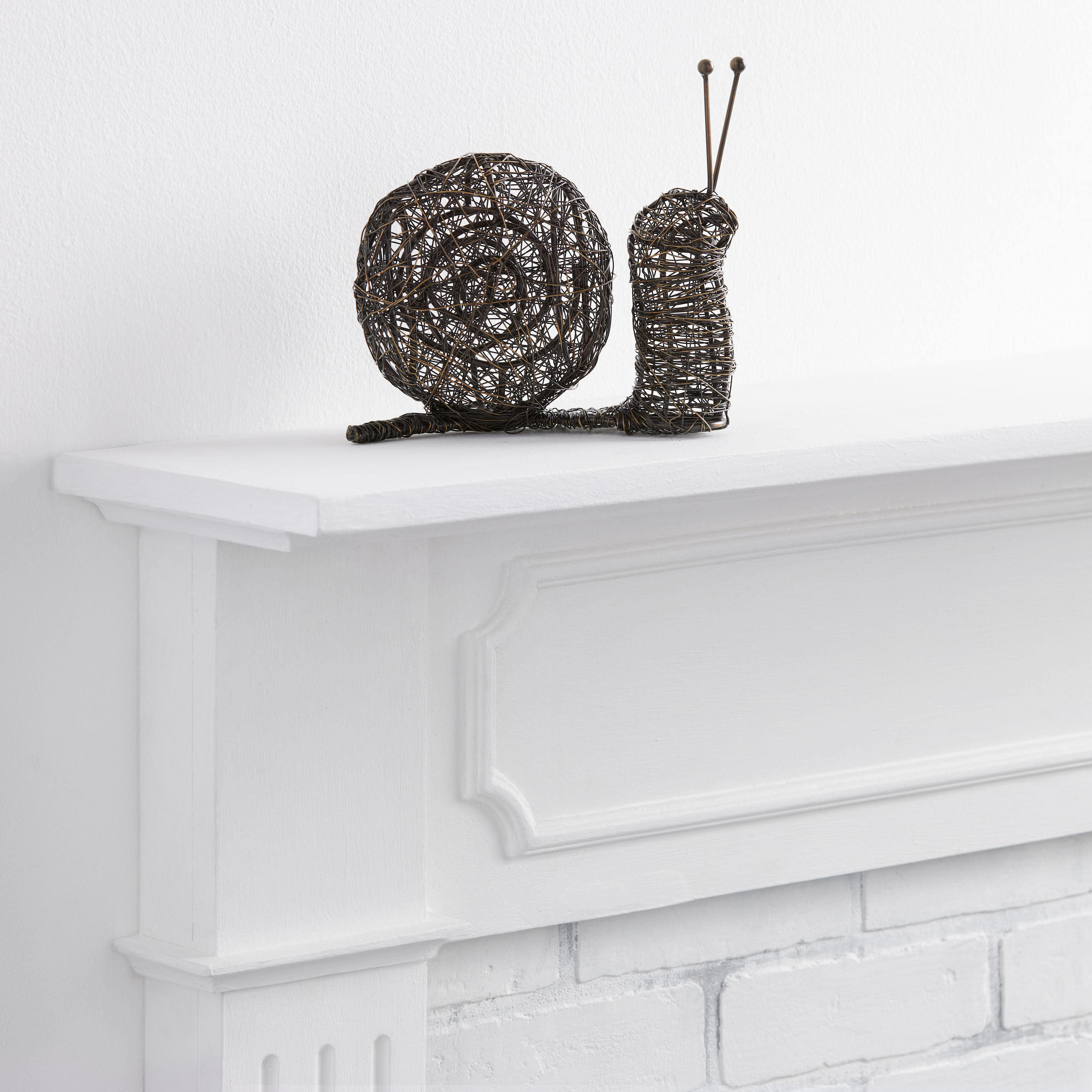 Blackened Bronze Iron Wire Snail Decor image number 0