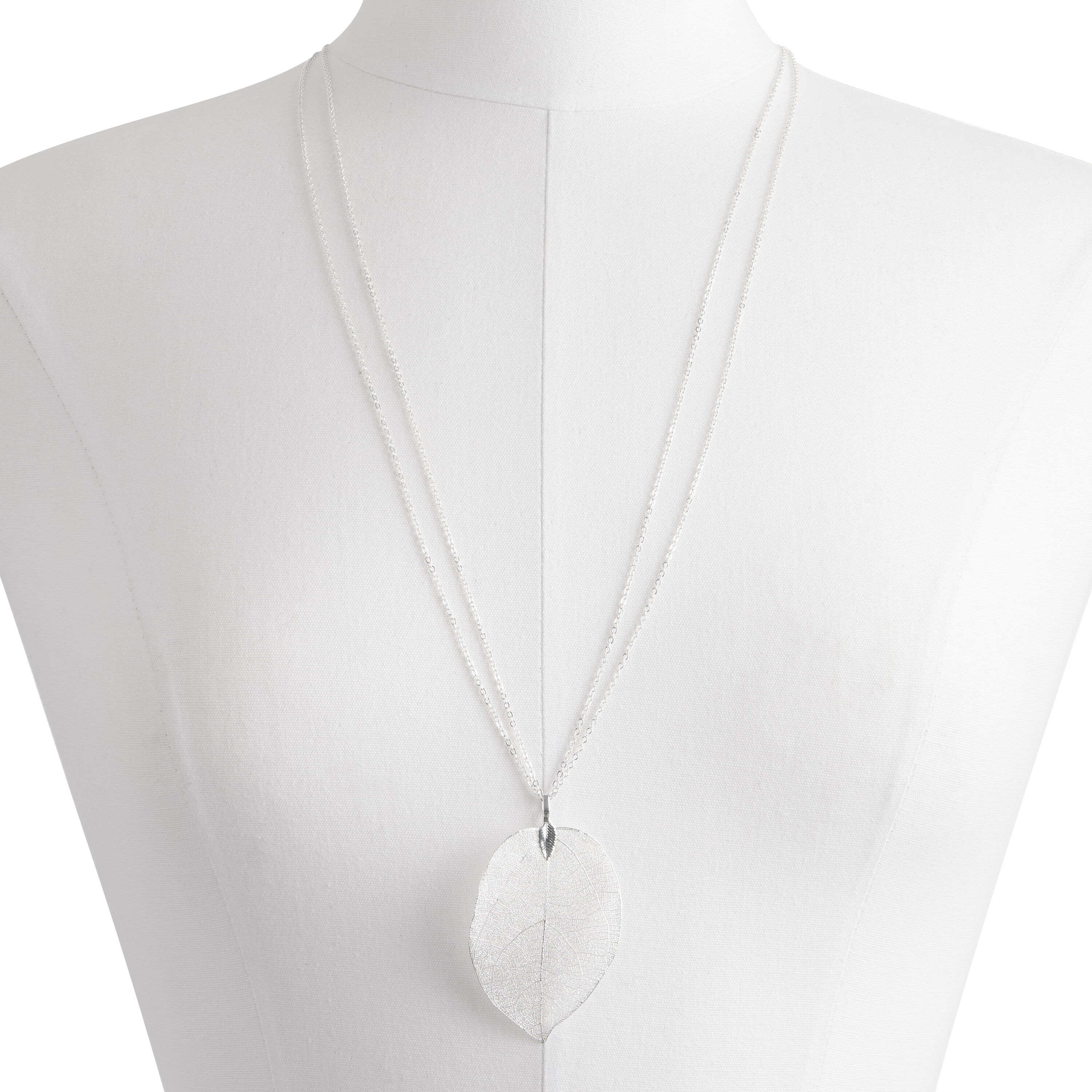 Silver Leaf Pendant Necklace World Market