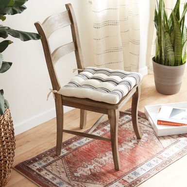 Black Villa Stripe Chair Cushion Black Villa Stripe Chair Cushion