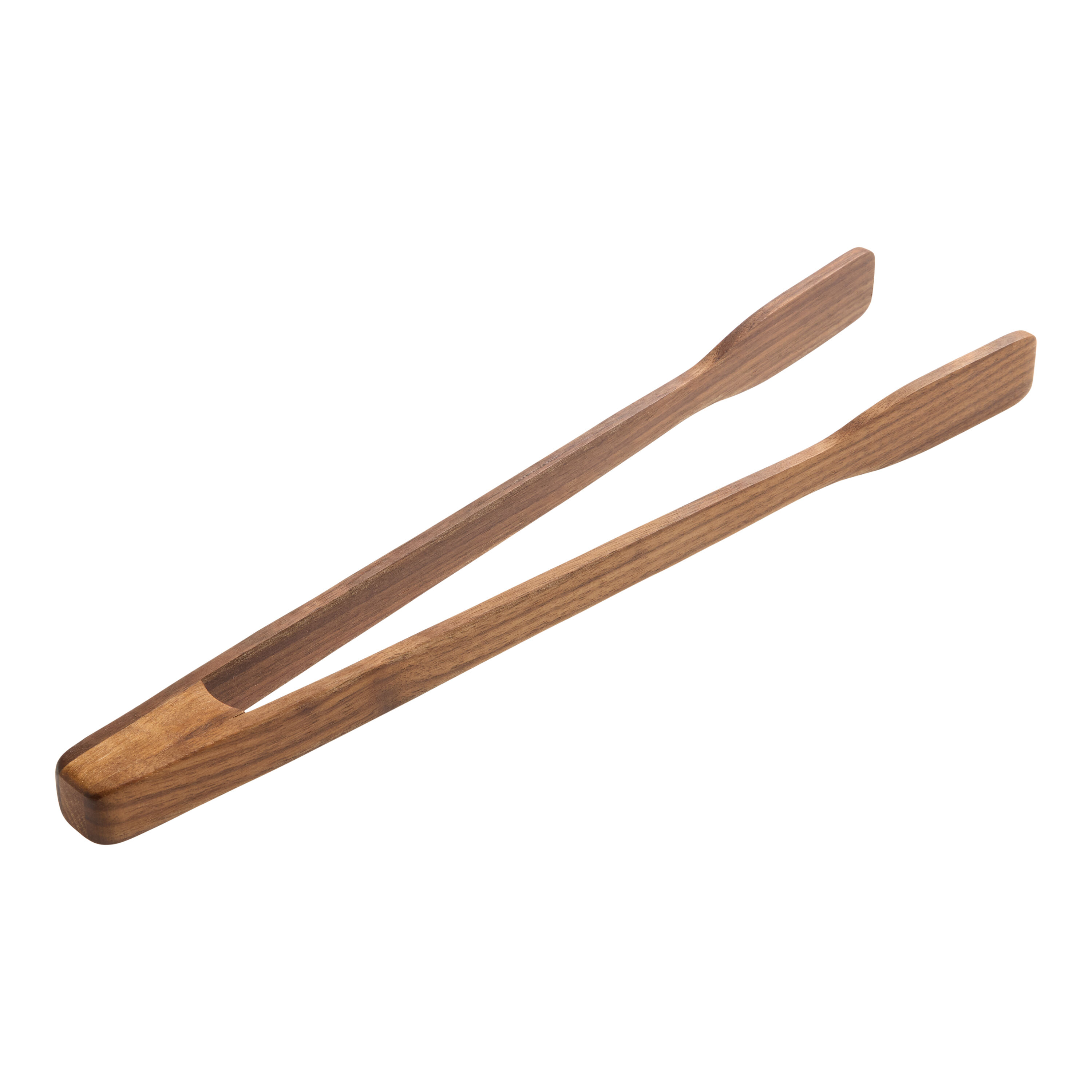 Extra Long Black Walnut Wood Food Tongs image number 0