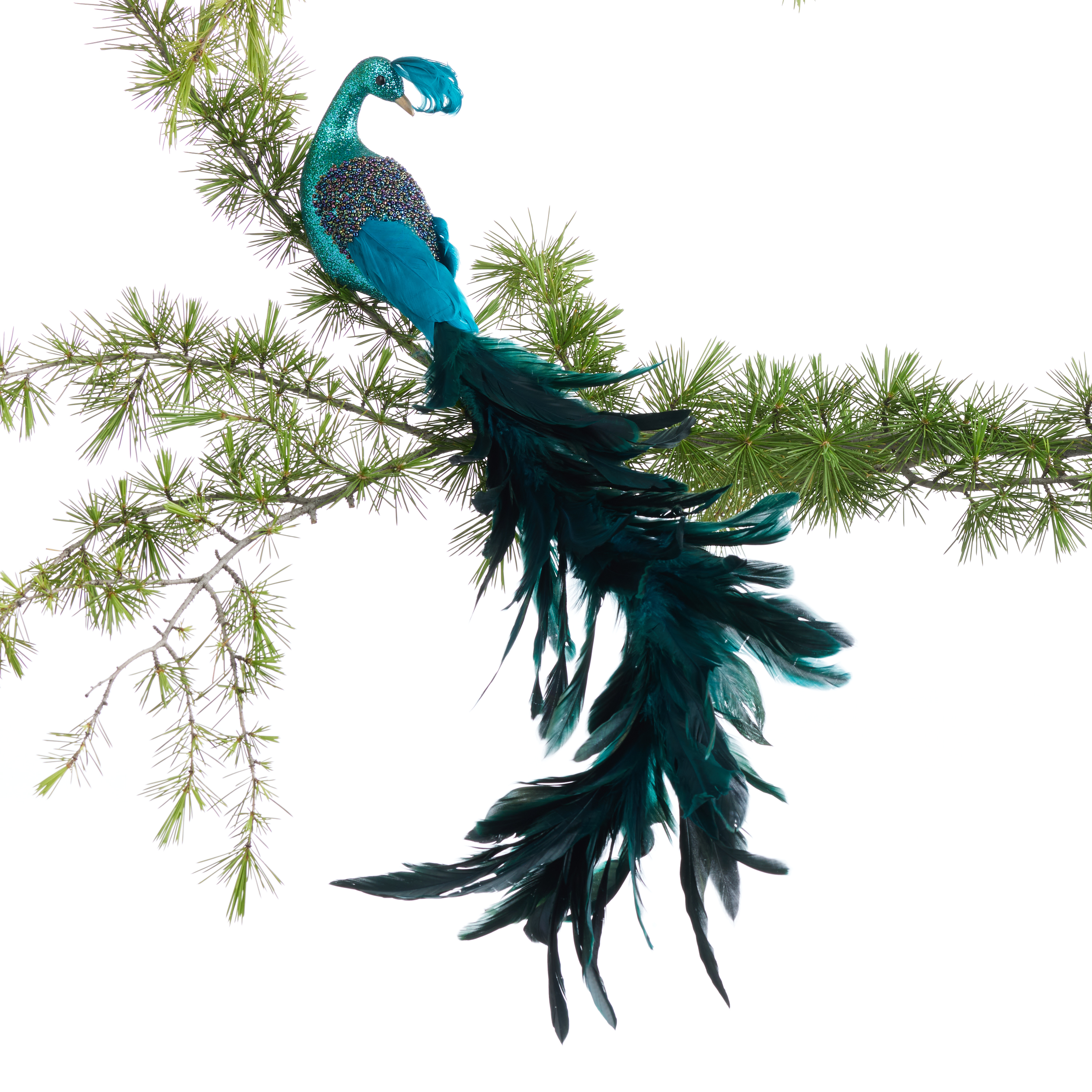 Fair Trade Large Beaded Peacock Ornament