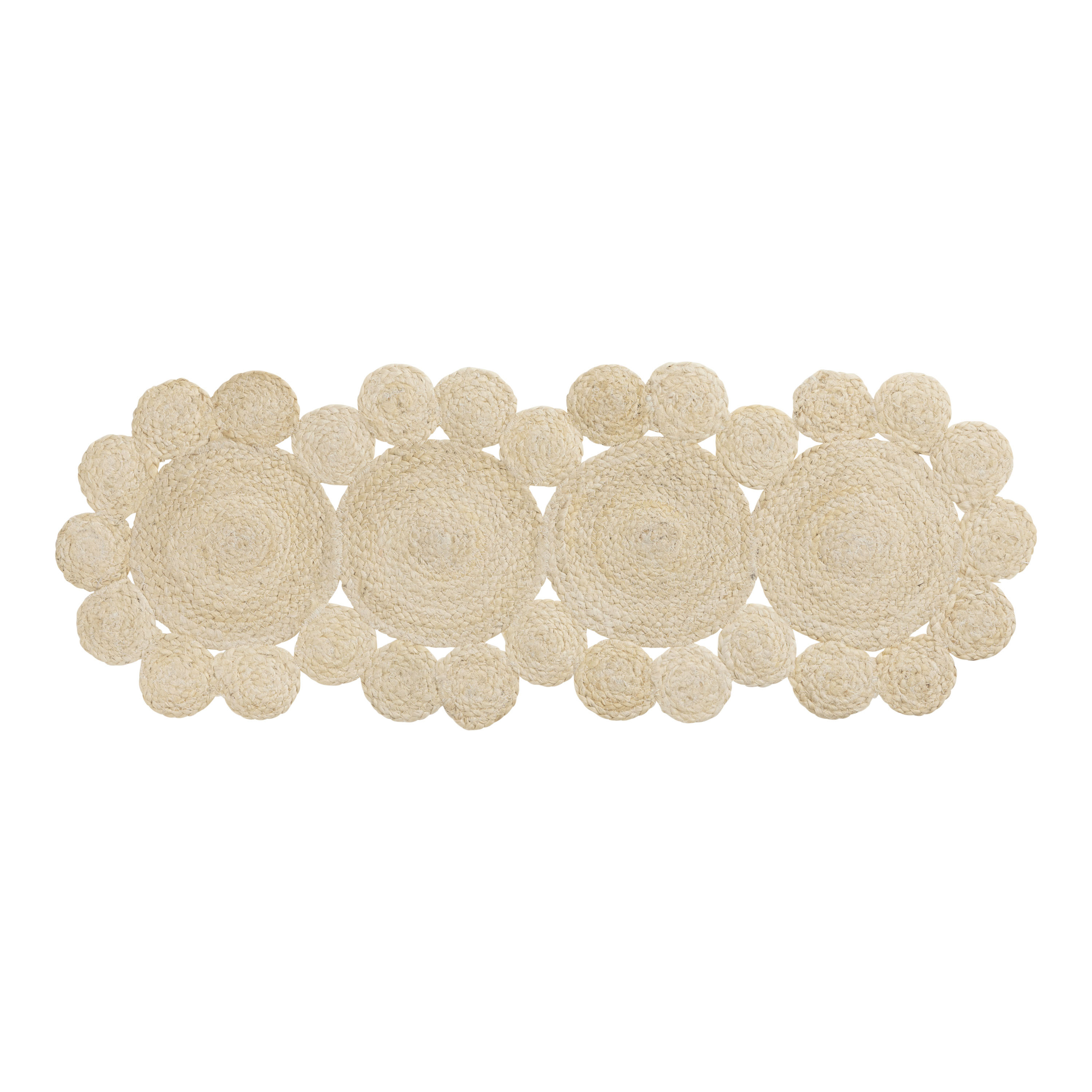 Bleached Jute Circle Woven Table Runner - World Market