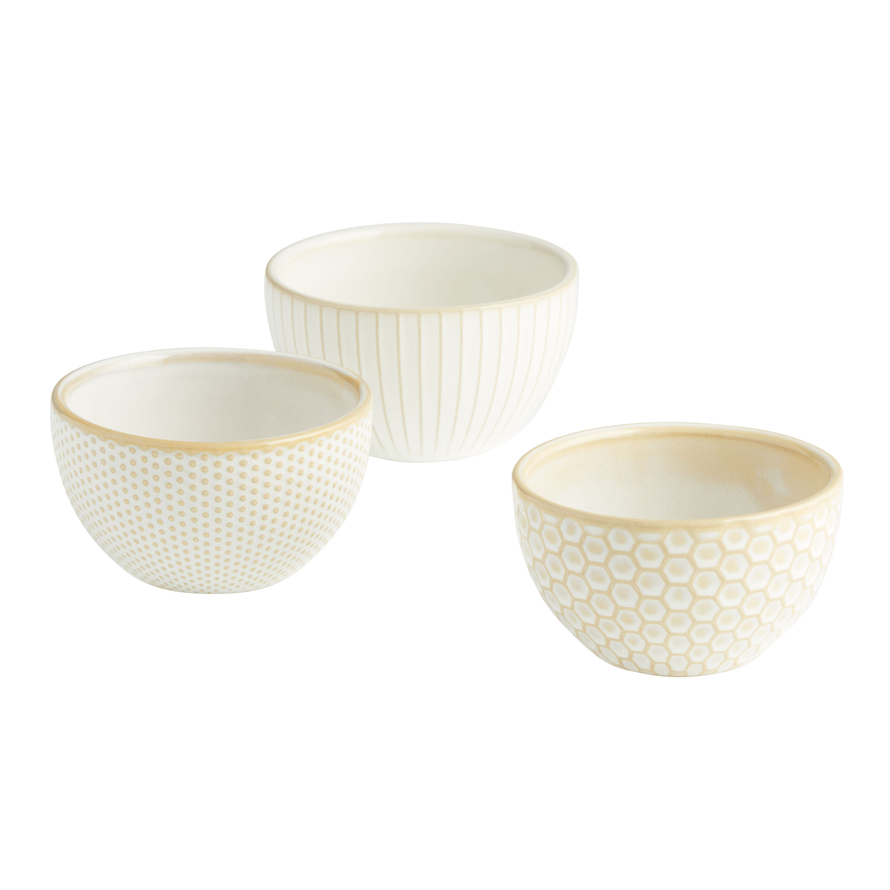 Textured Ceramic Prep Bowls 3 Pack - World Market