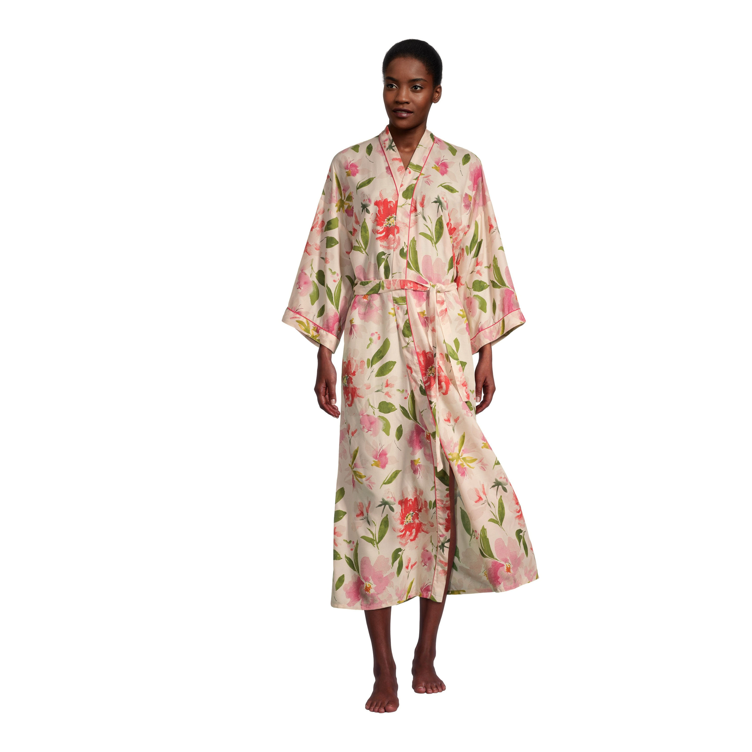 Pink Watercolor Floral Robe - World Market