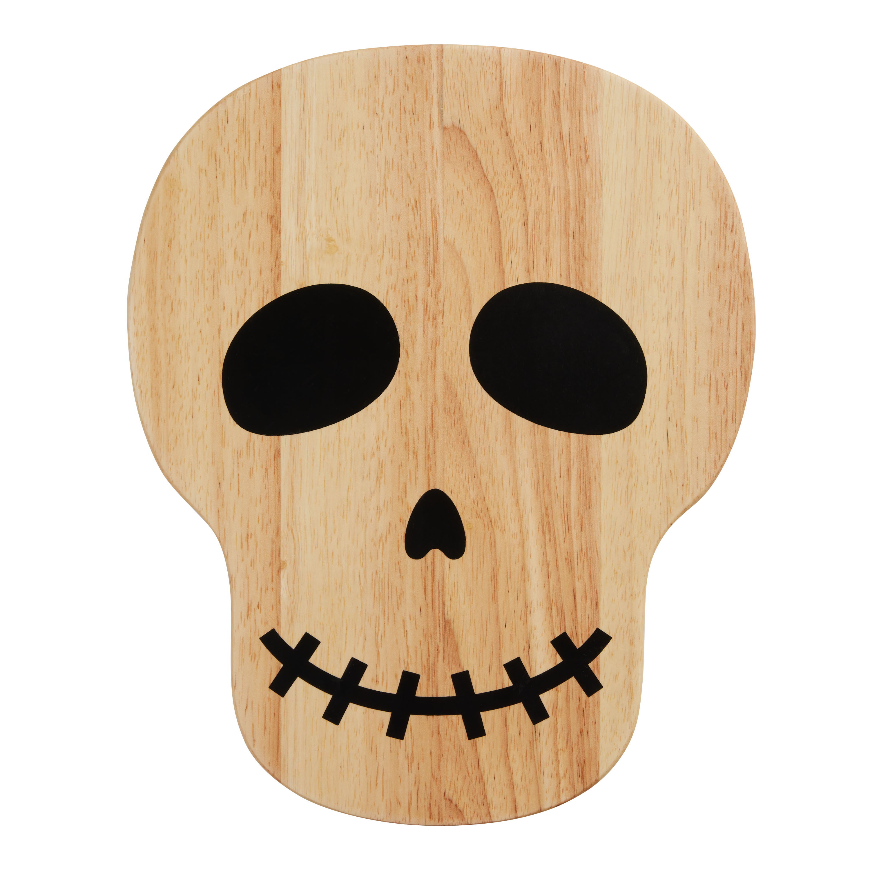 Black And Natural Wood Skull Serving Board World Market