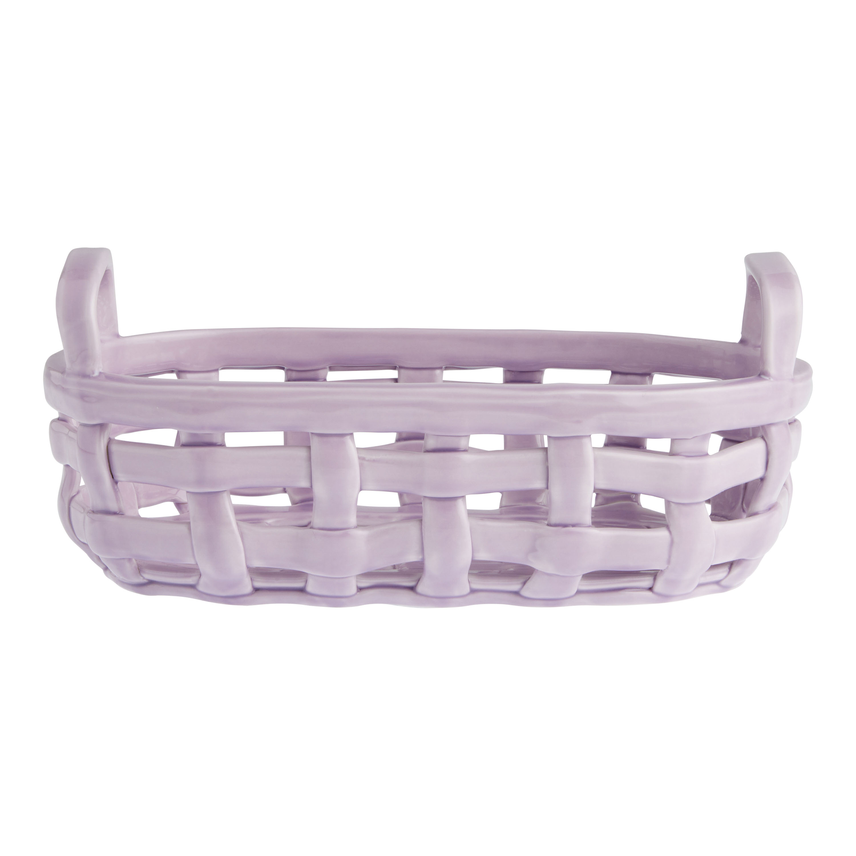 Large Lilac Ceramic Basketweave Kitchen Basket World Market