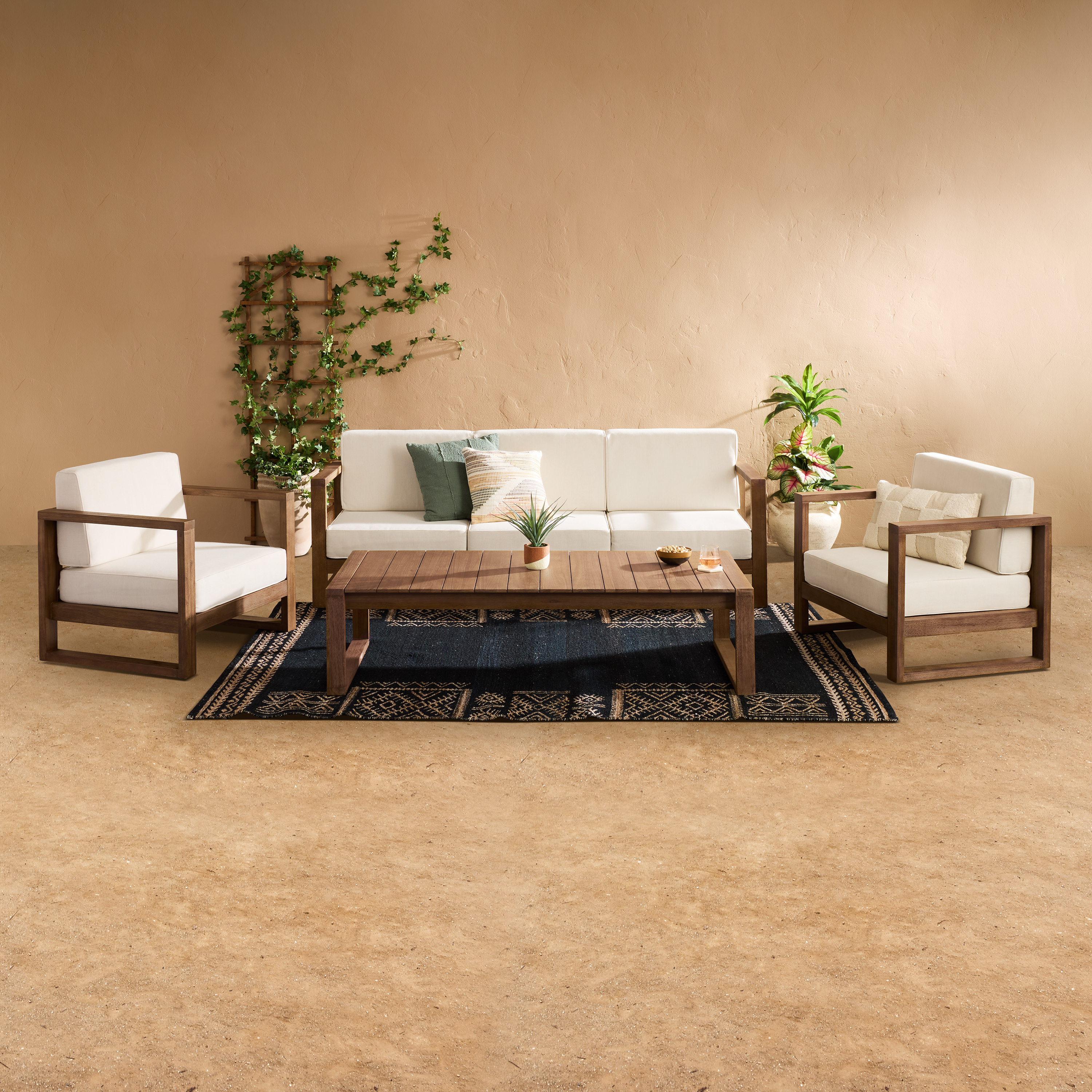 Segovia Eucalyptus 4 Piece Chow Outdoor Furniture Set - World Market