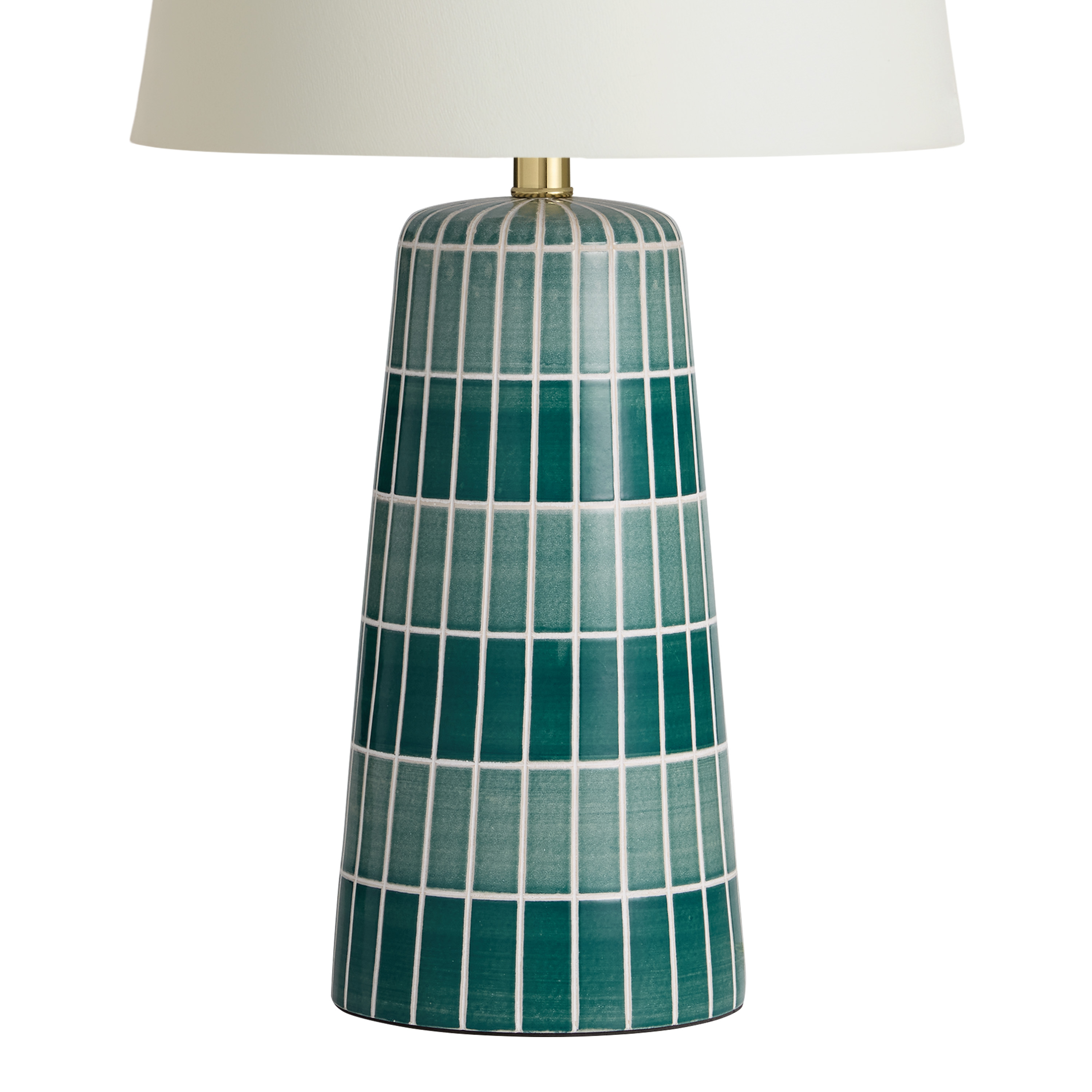 Como Tonal Teal and Blue Ceramic Conical Table Lamp Base - World Market