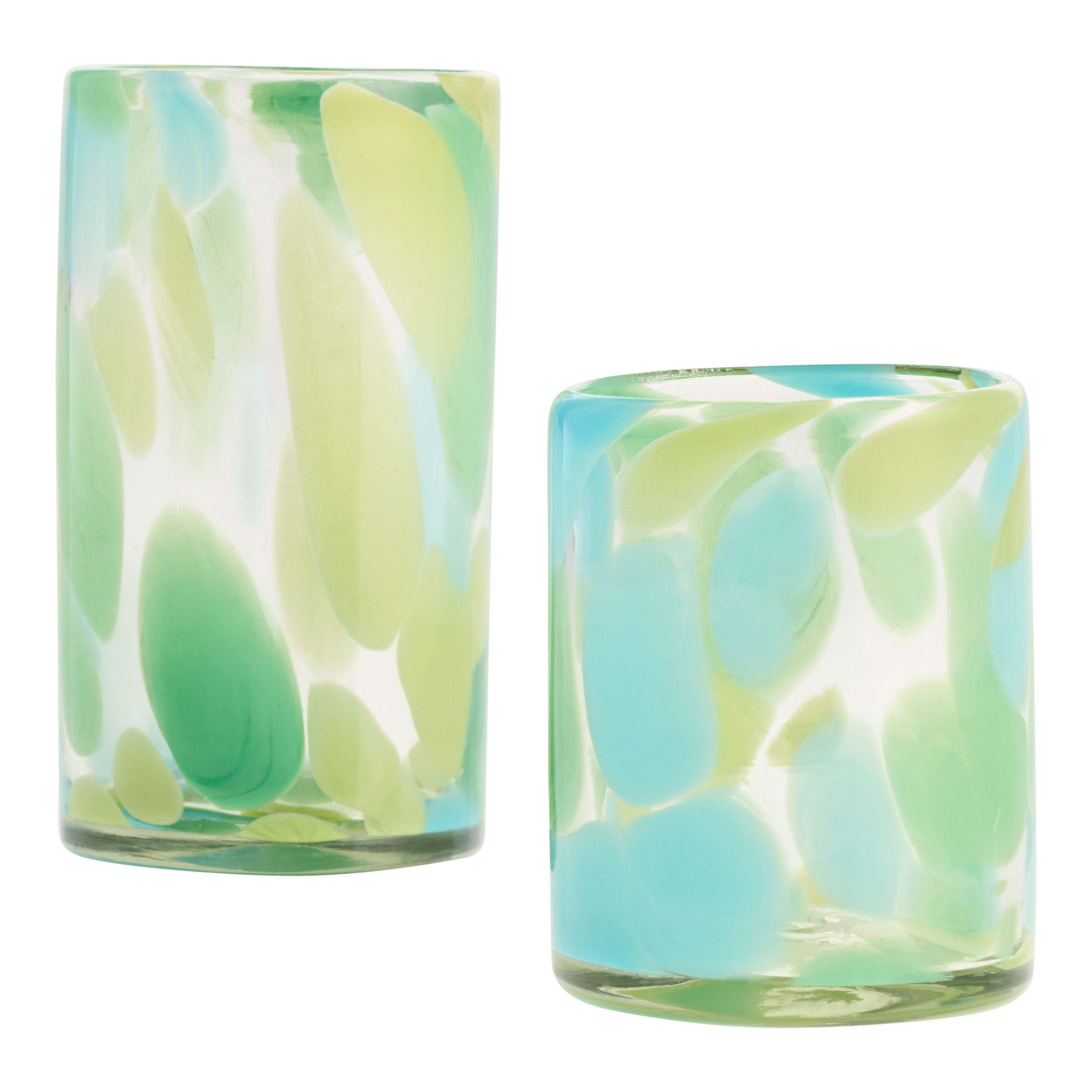 Carina Blue and Green Handcrafted Recycled Bar Glass - World Market