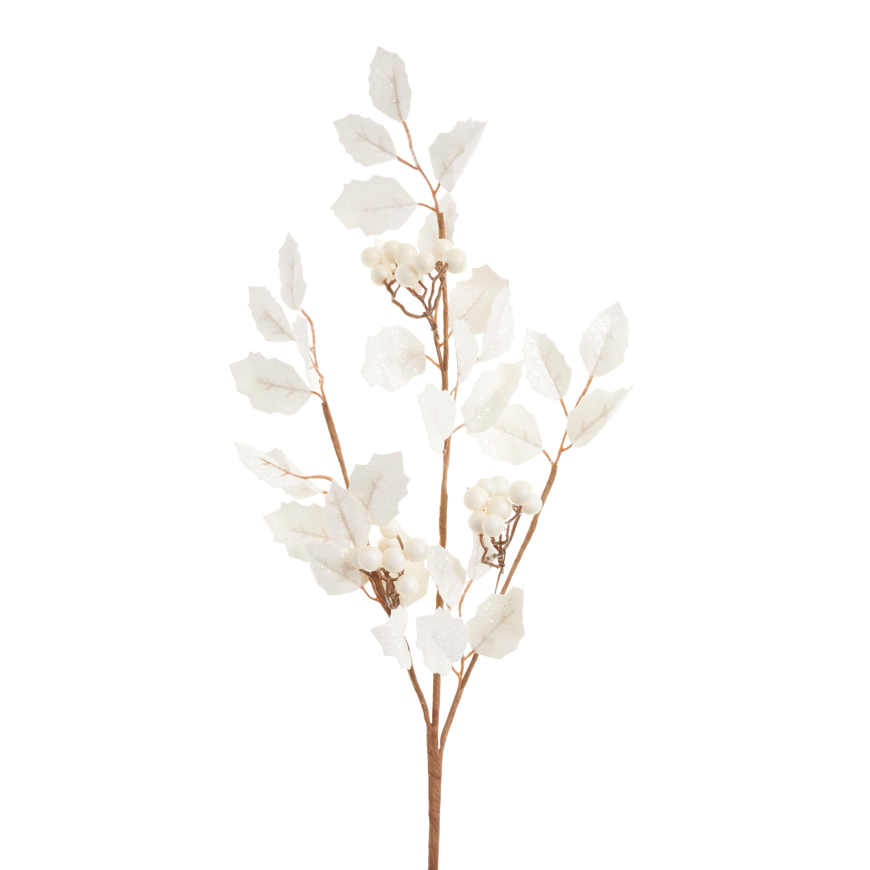 Faux White Berries and Leaves Stem - World Market