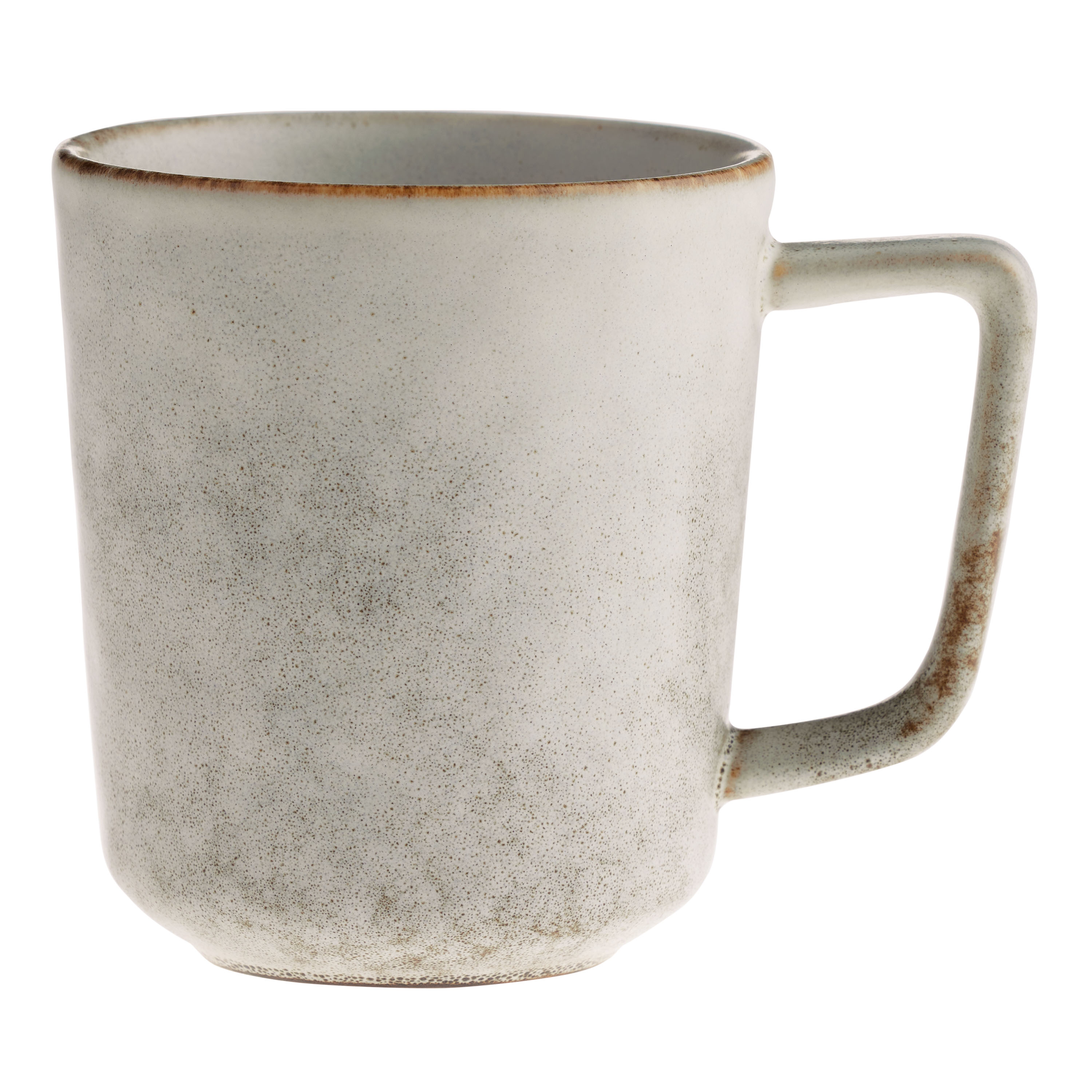 Vita Ivory And Brown Reactive Glaze Ceramic Mug - World Market