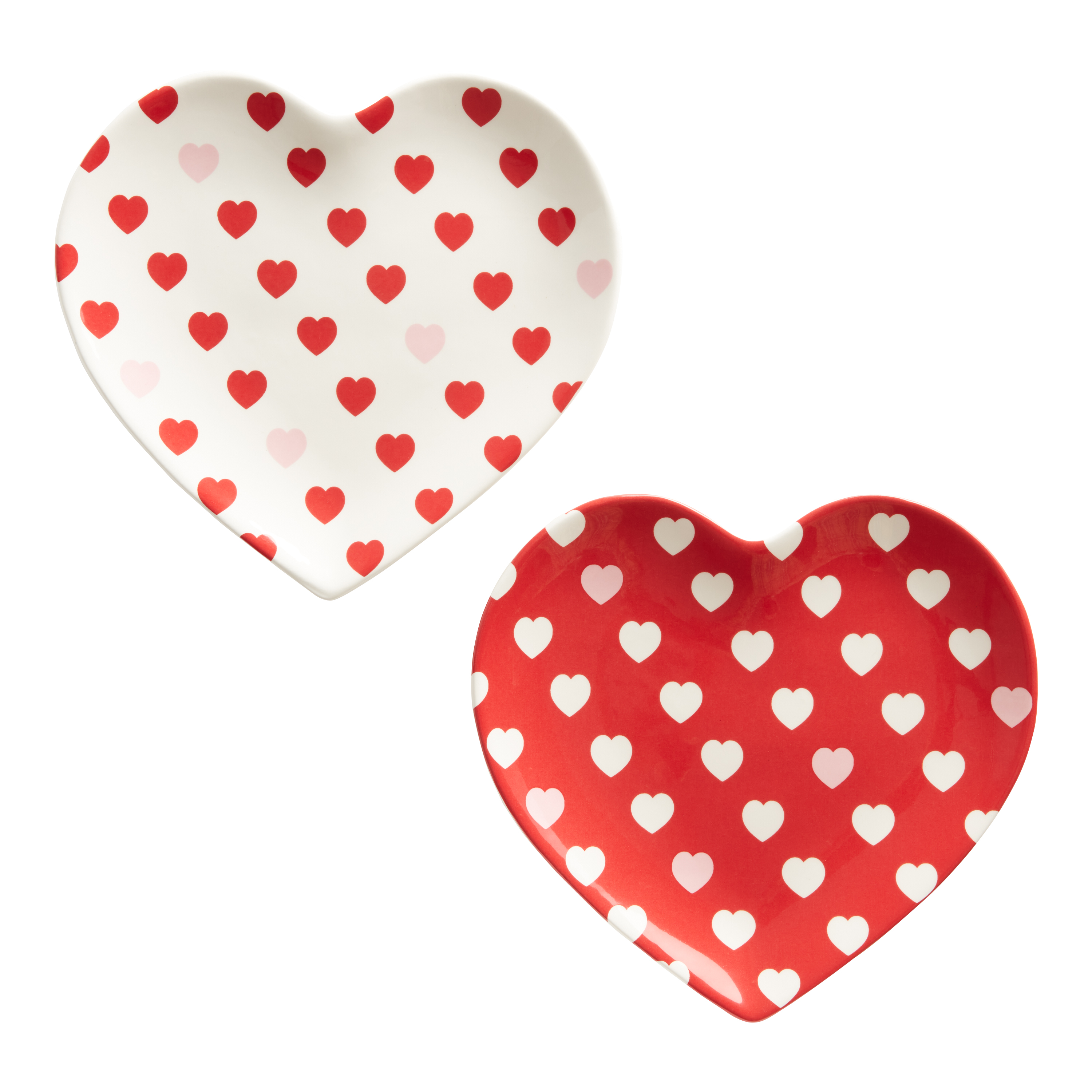 Red And White Heart Shaped Salad Plate Set Of 2 World Market