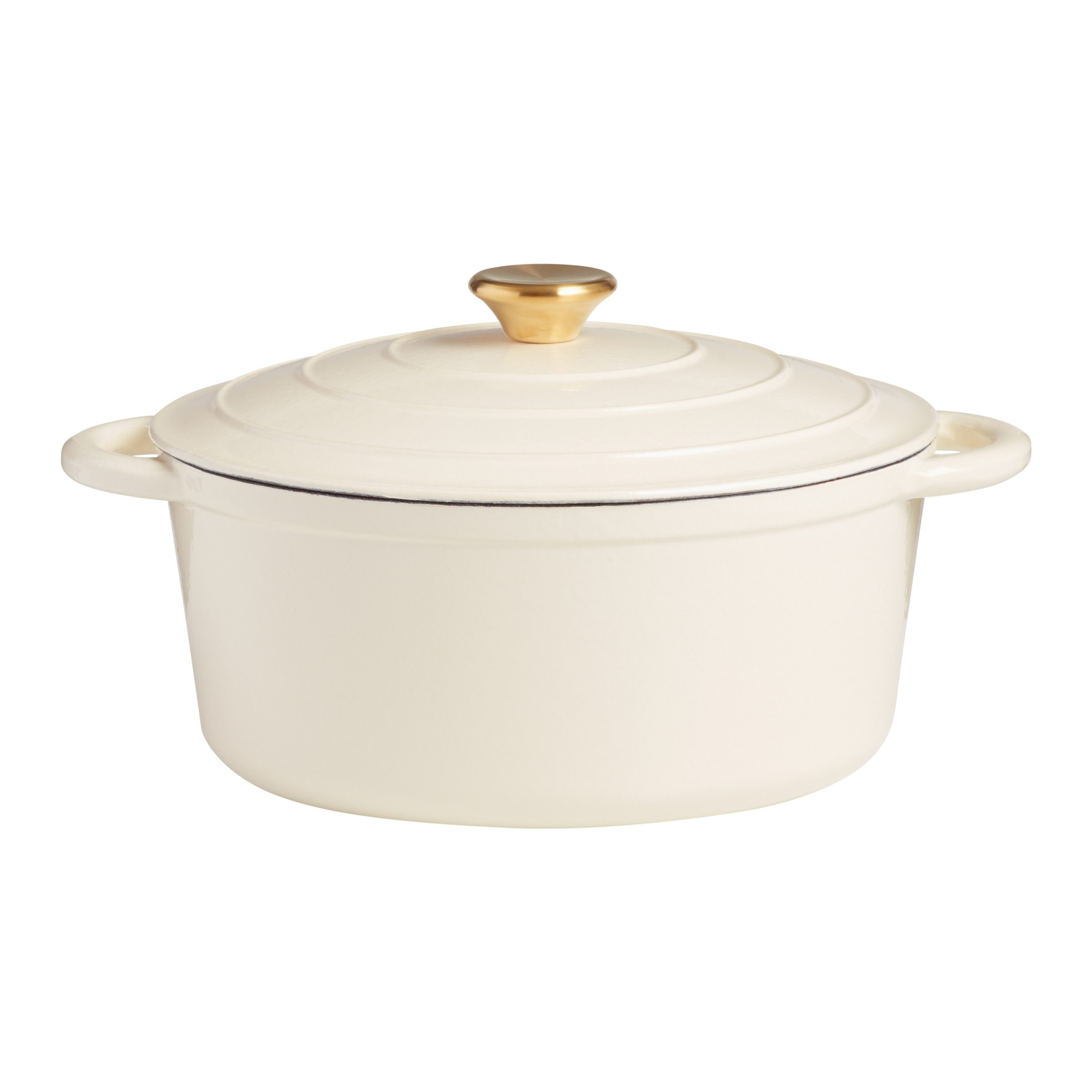 NEW Cuisinart Classic Enameled Cast Iron 6qt Round Cream Ivory