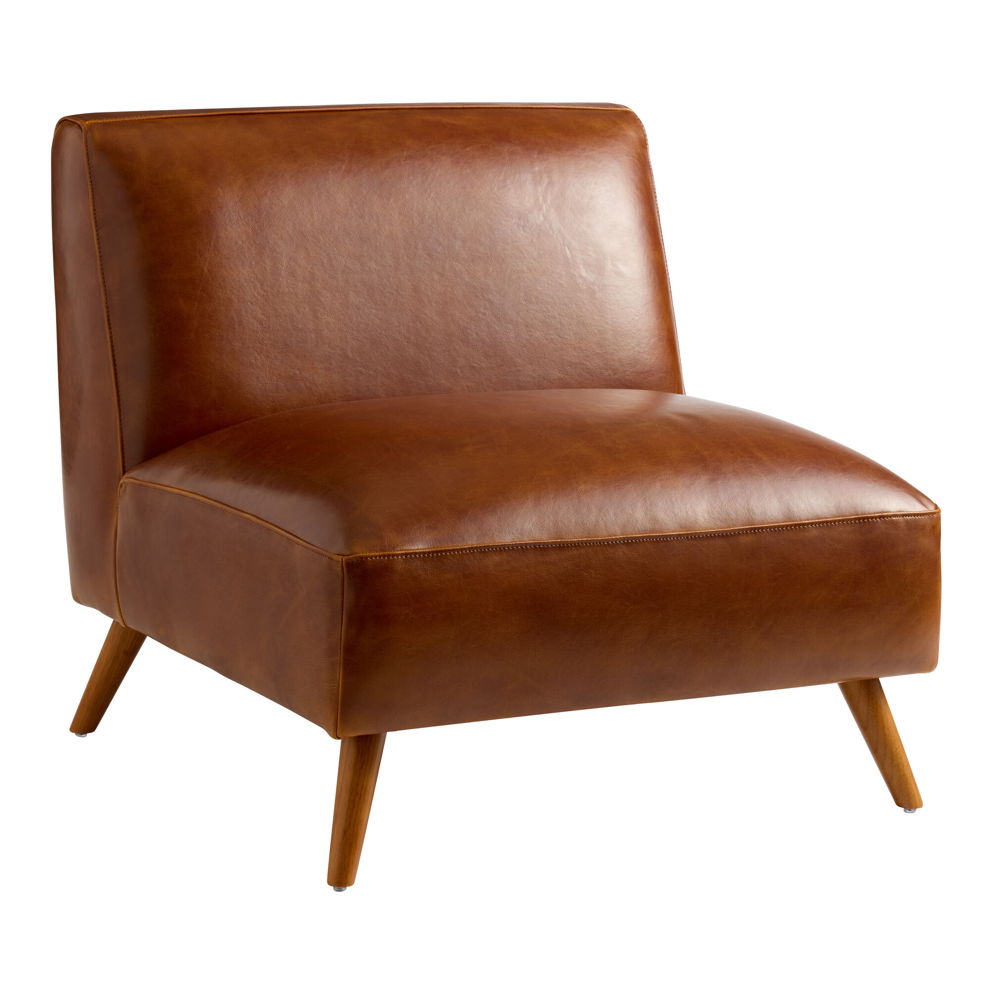 World market on sale brown leather chair