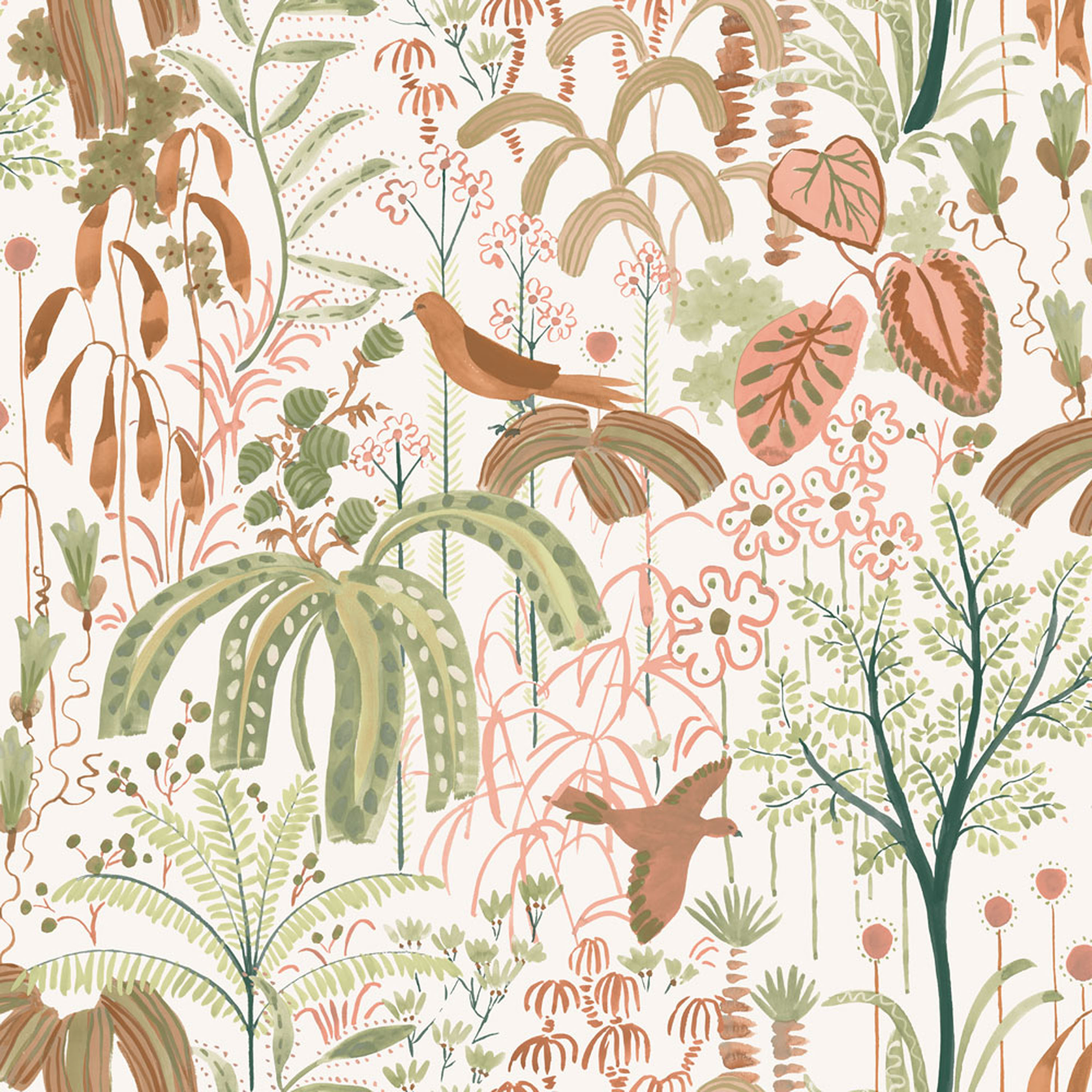 Pink Willow Rainforest Peel And Stick Wallpaper - World Market
